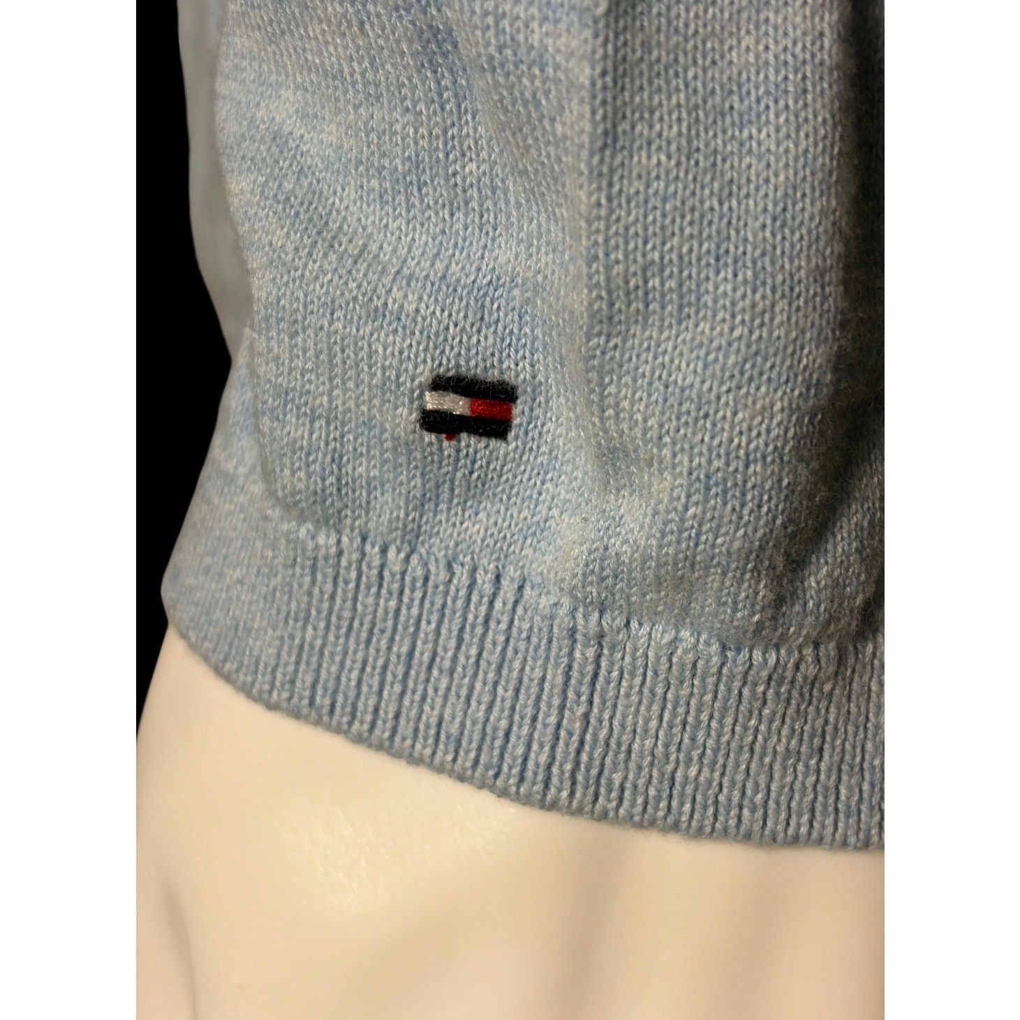 Tommy Hilfiger Tommy Hilfiger Flag Logo Light Blue Scoop Neck Sweater Size US L / EU 52-54 / 3 - 9 Thumbnail