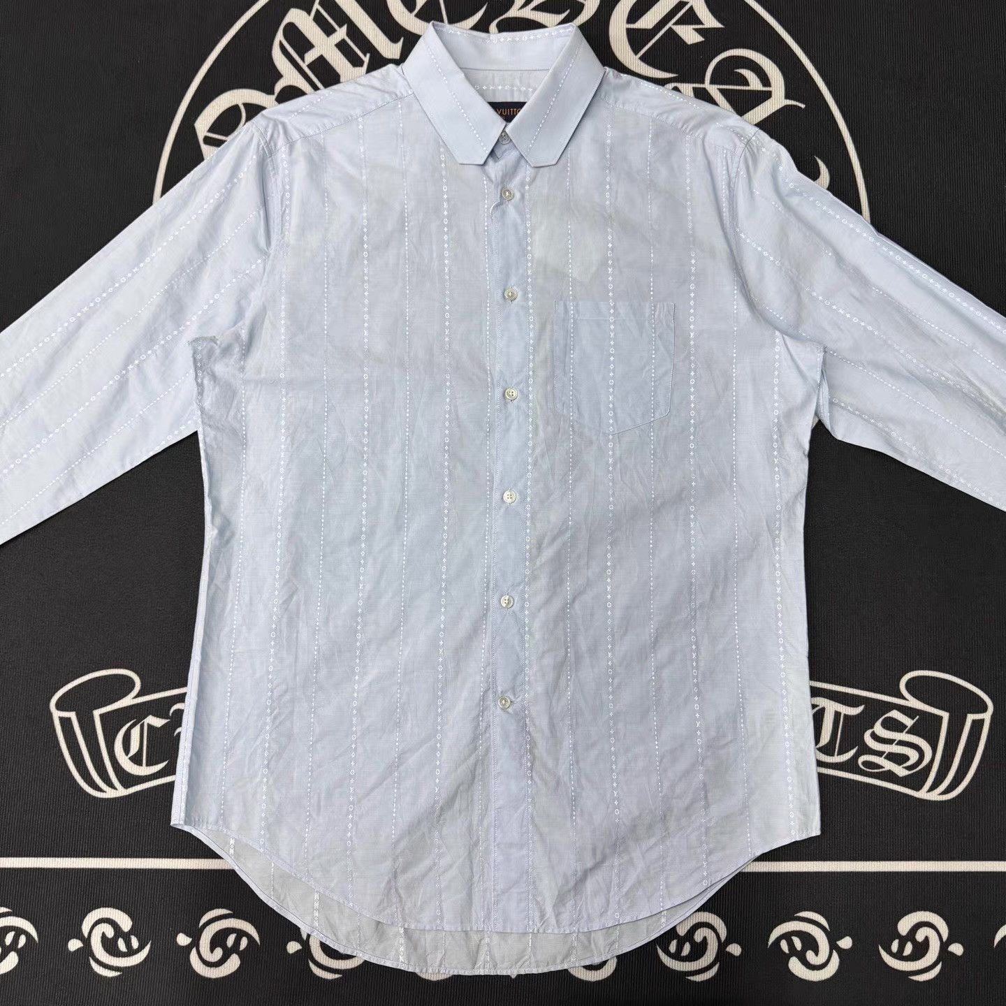 Louis Vuitton Blue Long Sleeve Striped Button Up Shirt Size US L / EU 52-54 / 3 - 1 Thumbnail