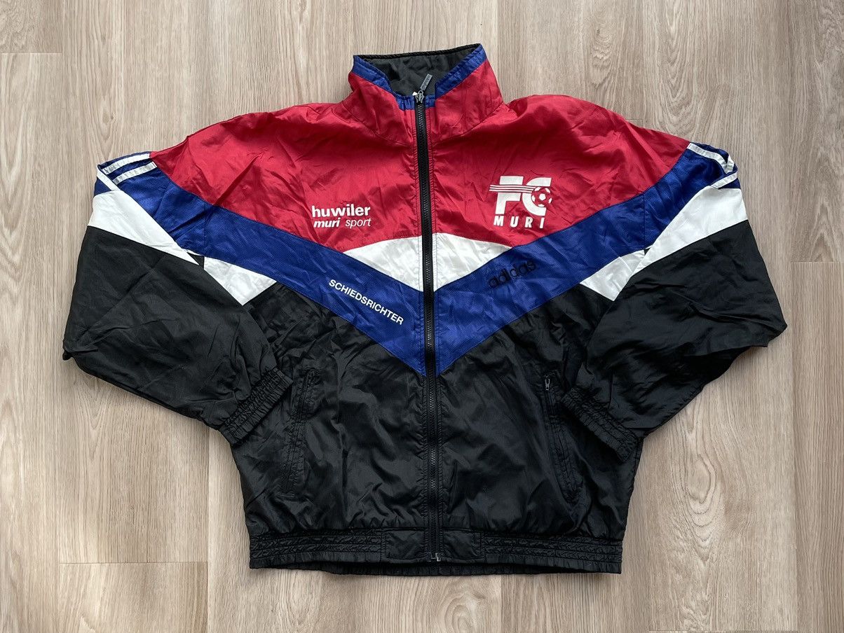 Vintage 90s Adidas FC Muri Soccer Football Light Jacket