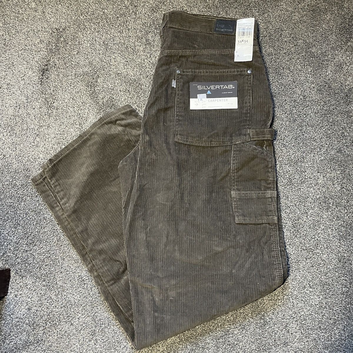 Levi's 1999 DEADSTOCK Levi’s Silvertab Corduroy Carpenter Pants Size US 34 / EU 50 - 1 Thumbnail