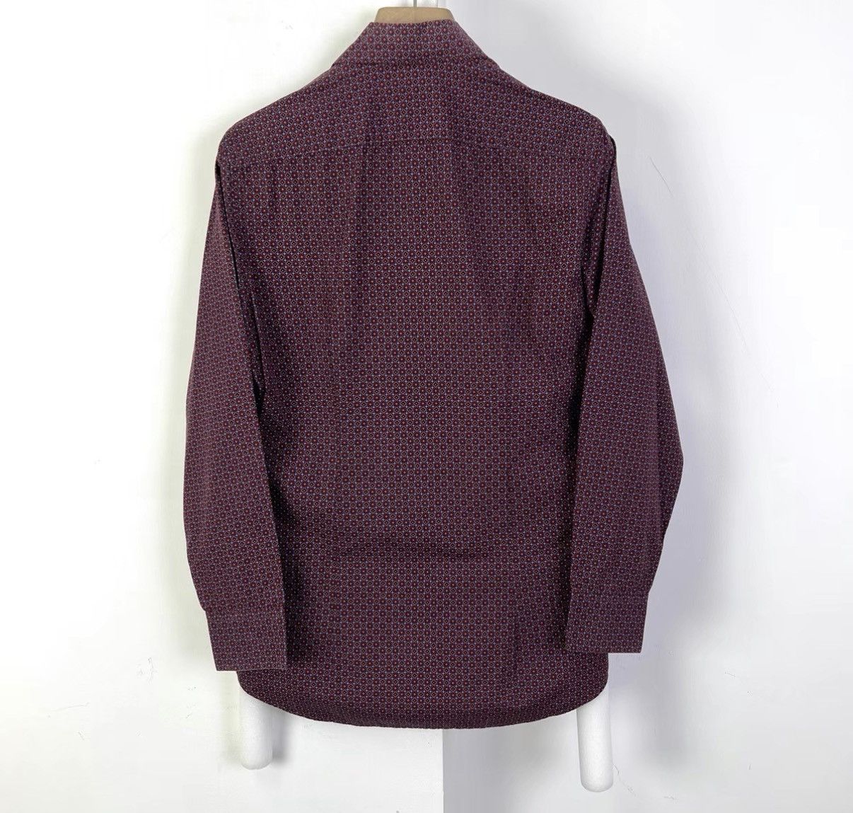 Prada Prada Burgundy Pattern Print Shirt K12 Size US XXS / EU 40 - 2 Thumbnail