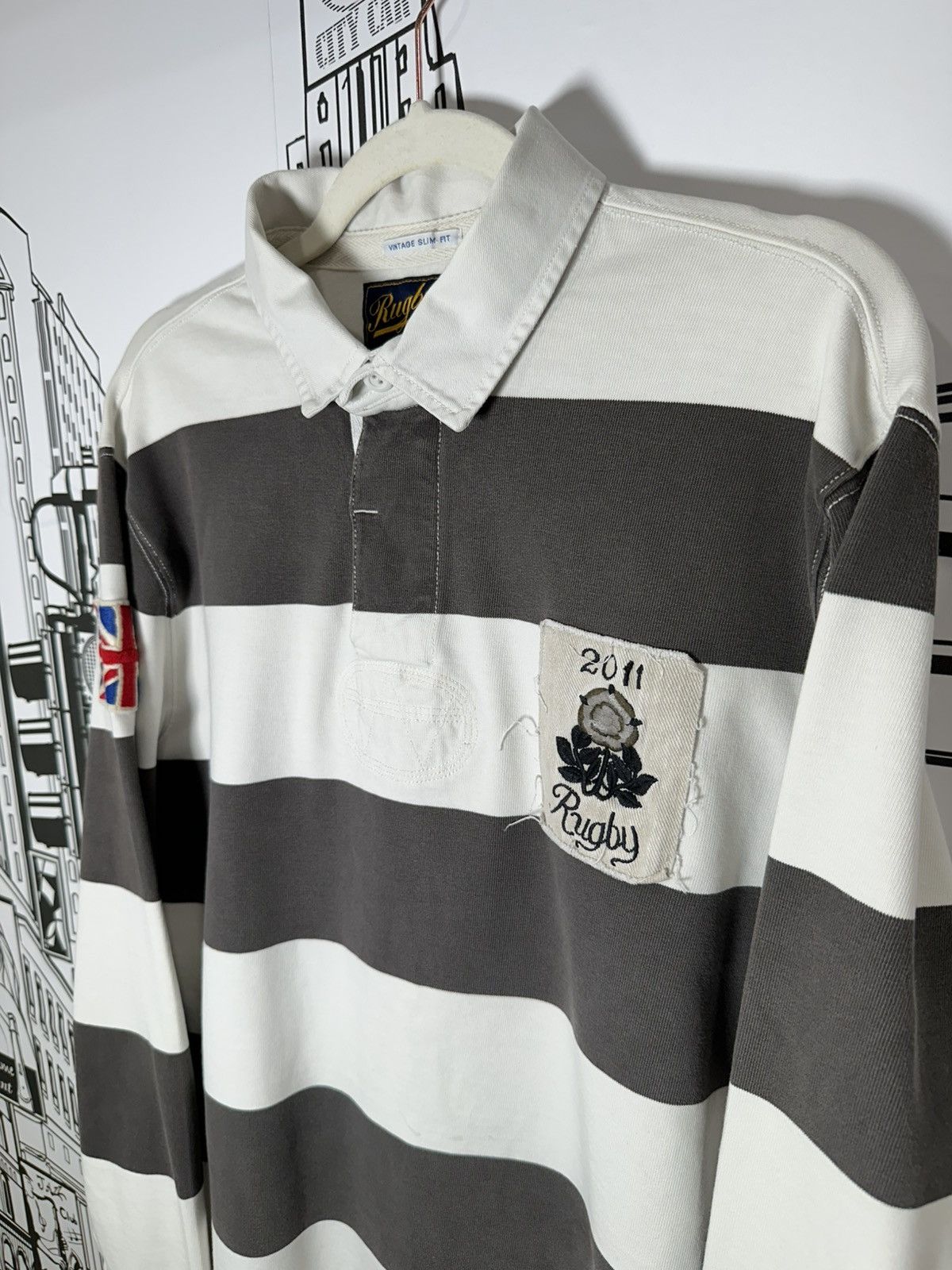 Rugby Ralph Lauren Rugby Ralph Lauren 2011 United Kingdom Rugby Charcoal Gray Size US XL / EU 56 / 4 - 3 Thumbnail