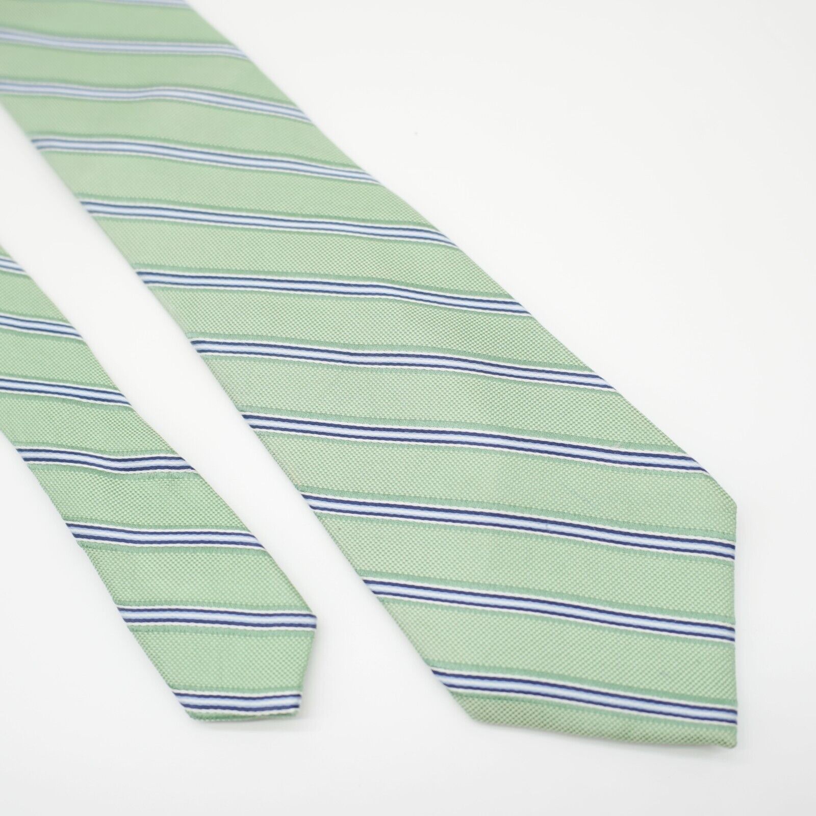 Nautica Nautica Green Blue Striped Woven Long Silk Tie Size ONE SIZE - 1 Thumbnail