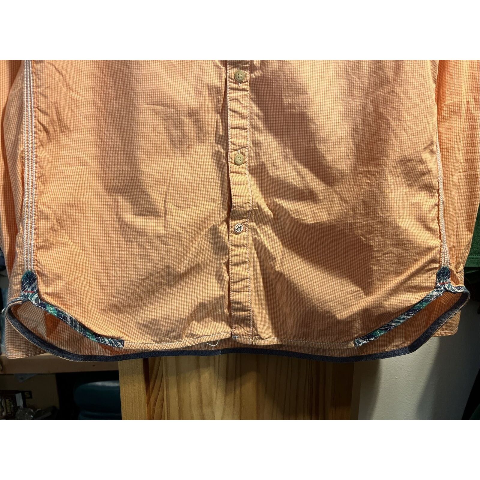 Robert Graham Robert Graham Men’s M Orange Check LS Button Up Cotton Shirt Size US M / EU 48-50 / 2 - 9 Thumbnail