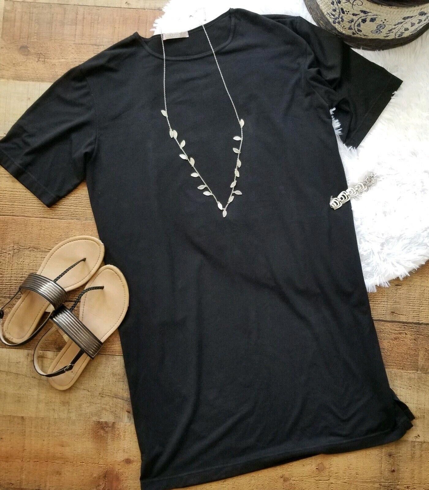 Designer Joan Vass T Shirt Dress Black 8 / 10 Size 1 Size M / US 6-8 / IT 42-44 - 1 Thumbnail