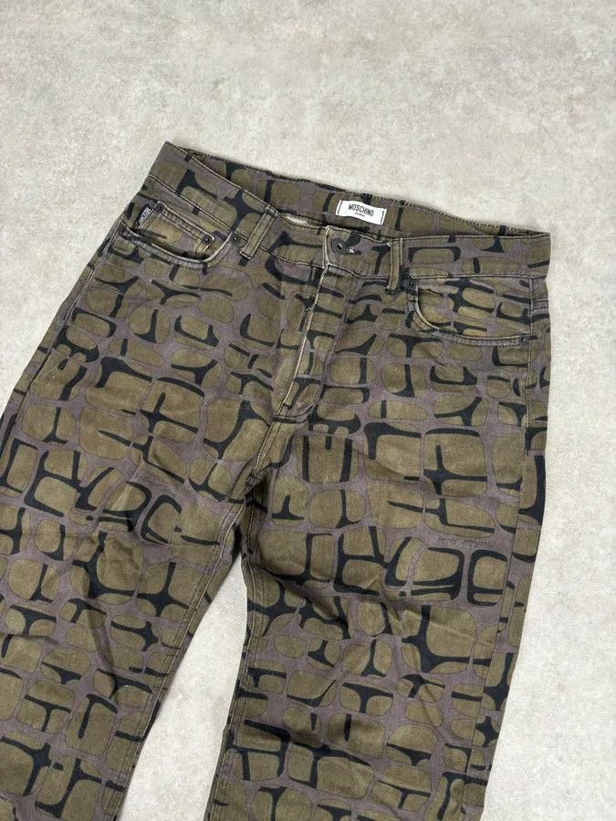 Moschino Moschino Khaki Cotton Abstract World Denim Jeans Size US 32 / EU 48 - 5 Thumbnail