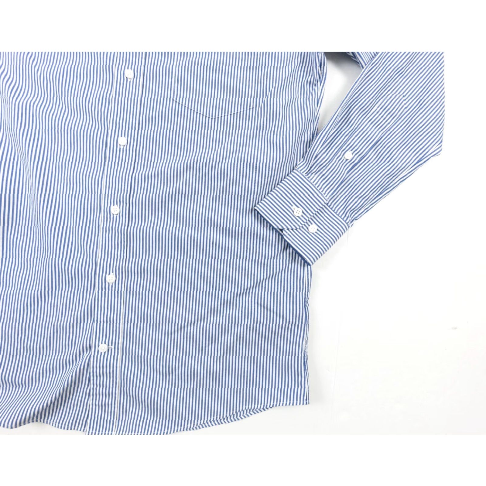 Vintage INDOCHINO Shirt Adult Medium Long Sleeve Button-Down Striped Blue White Mens Regular Fit Size US L / EU 52-54 / 3 - 4 Thumbnail
