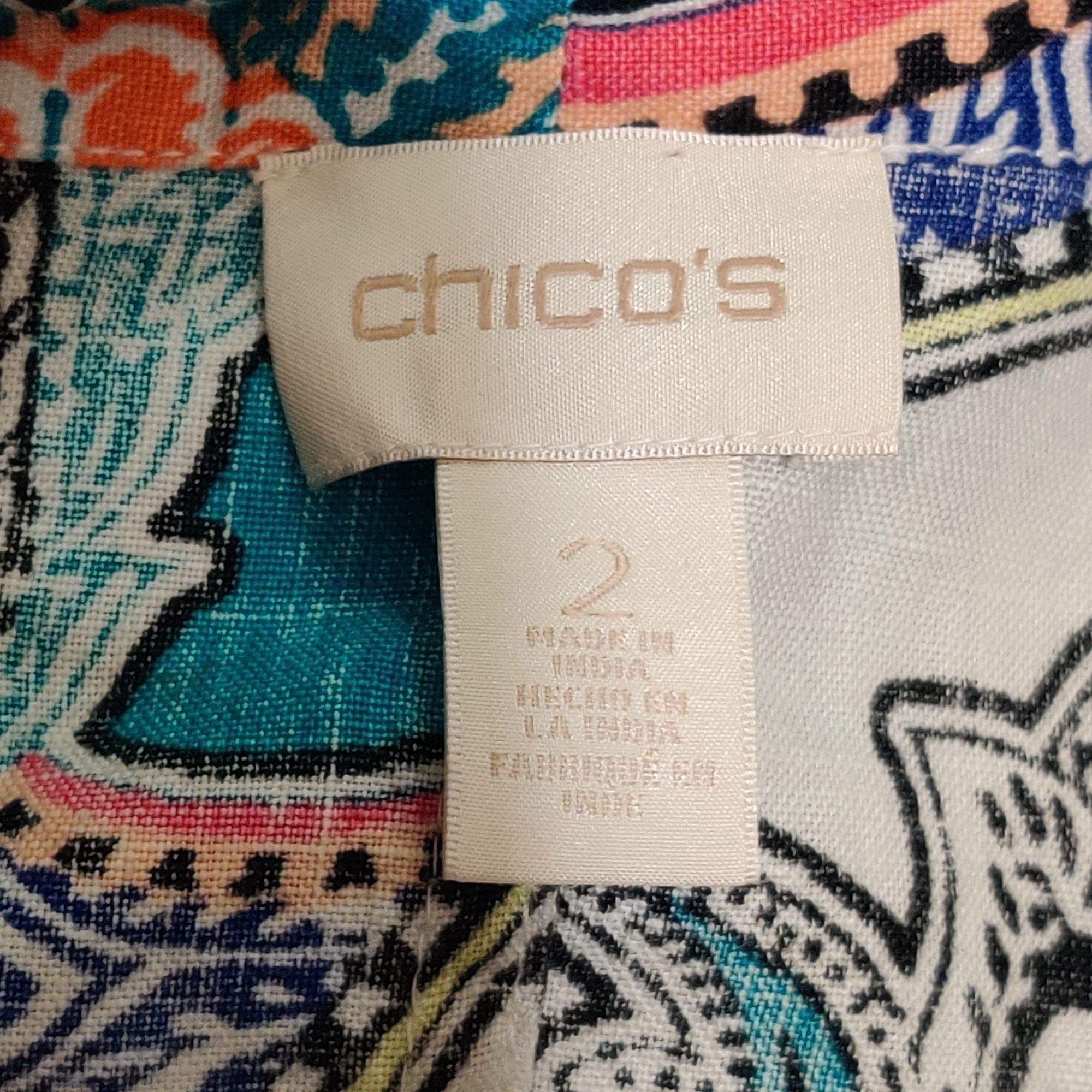 Other Chicos Womens Statement Jacket Artistic Paisley Linen Draped Size L / US 10 / IT 46 - 5 Thumbnail
