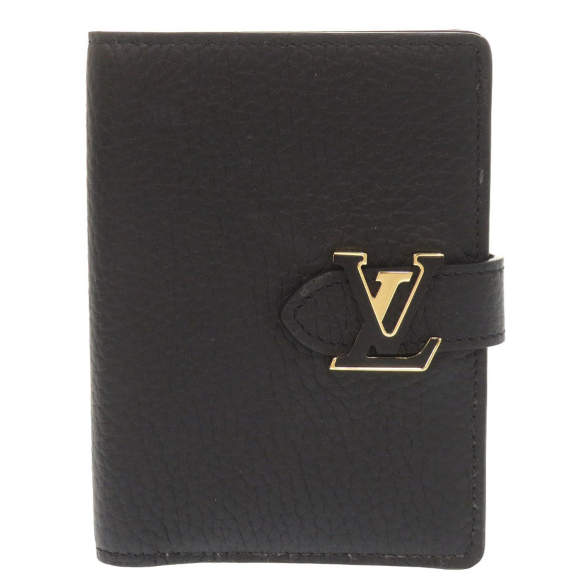 Louis Vuitton Unused Louis Vuitton LV Vertical Compact Wallet M81561 IC Taurillon Leather Noir Bifold Black 0400LOUIS VUITTON Size ONE SIZE - 1 Thumbnail