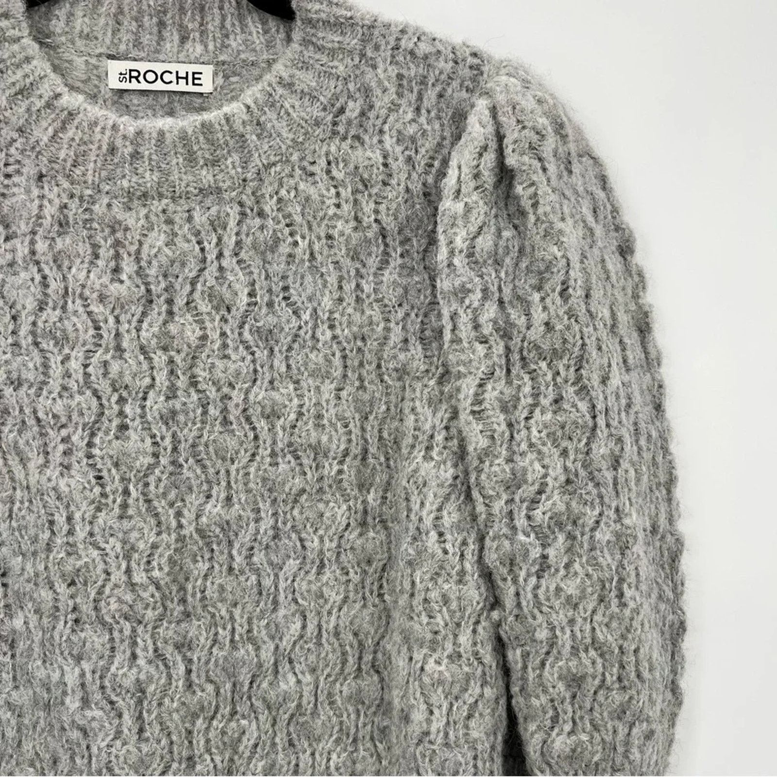 Designer New St.Roche Ivy Sweater Superfine Alpaca Pullover Grey L Size L / US 10 / IT 46 - 11 Thumbnail
