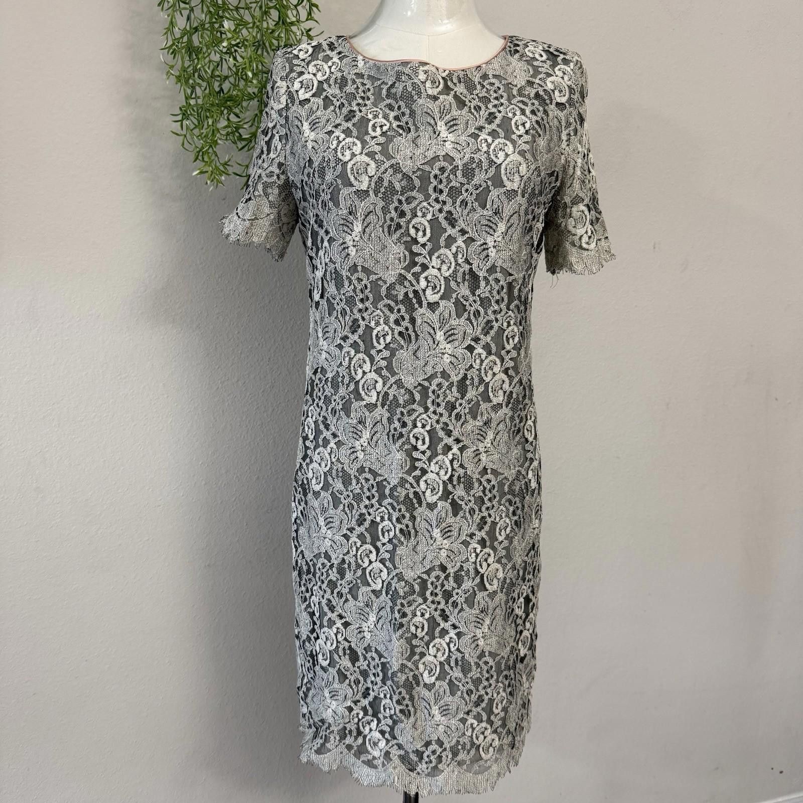 Designer Liz Claiborne Night Lace Dress Small Size S / US 4 / IT 40 - 1 Thumbnail