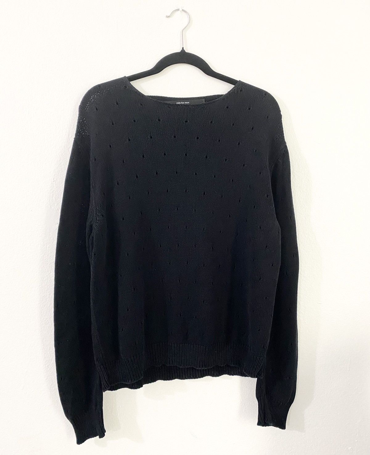 Xavier Delcour Archive 2000s Black Distressed Knit Sweater