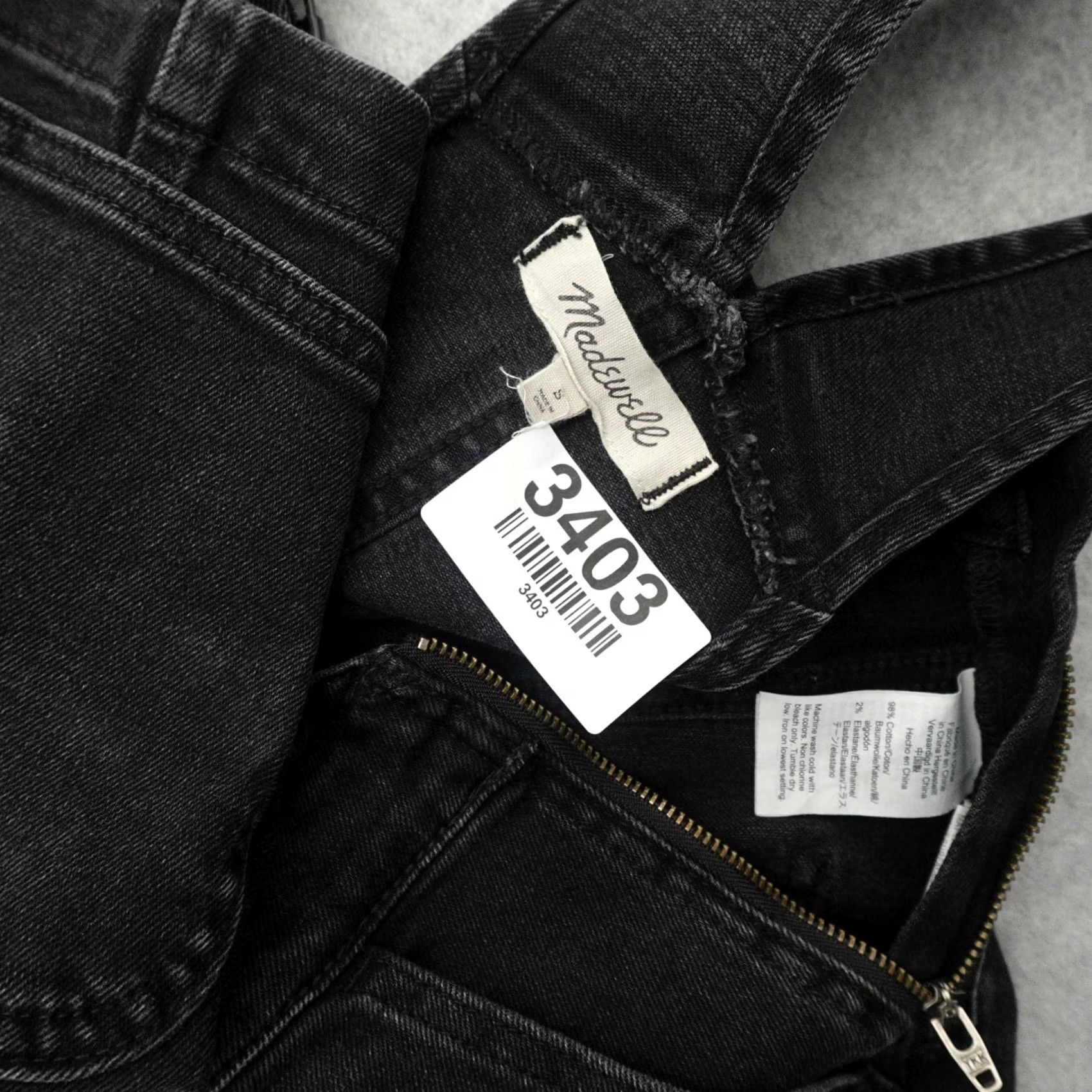 Madewell Madewell Overalls Small Black Denim Bib Utility Work Wear Frayed Womens Size 28" / US 6 / IT 42 - 4 Thumbnail
