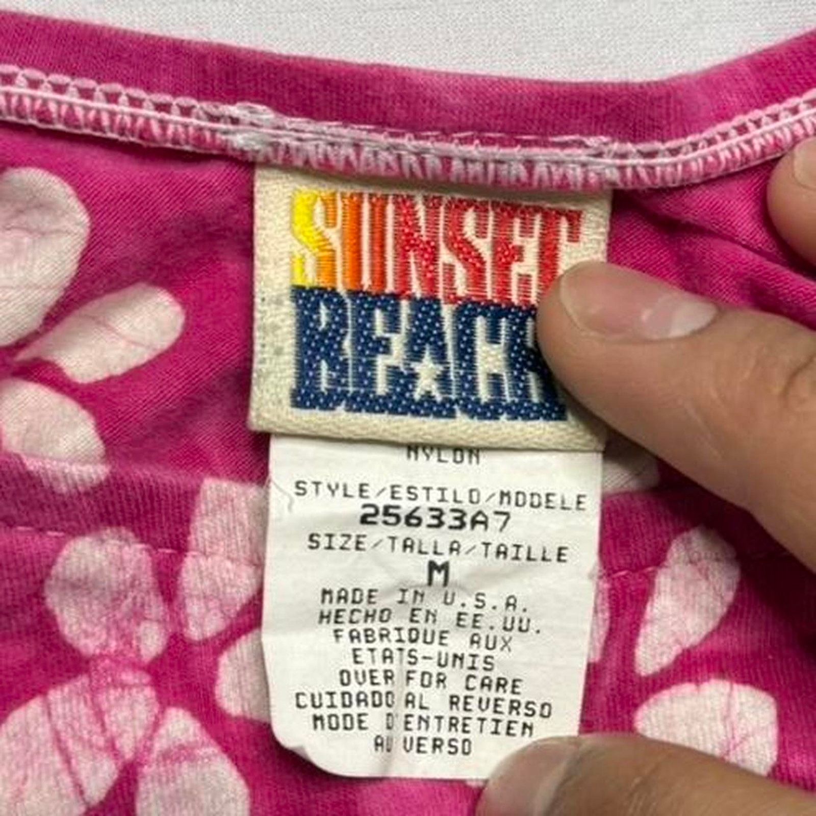 Other Pink Flowers Early 2000s Bikini Bottoms size M Sunset Beach Size ONE SIZE - 4 Thumbnail