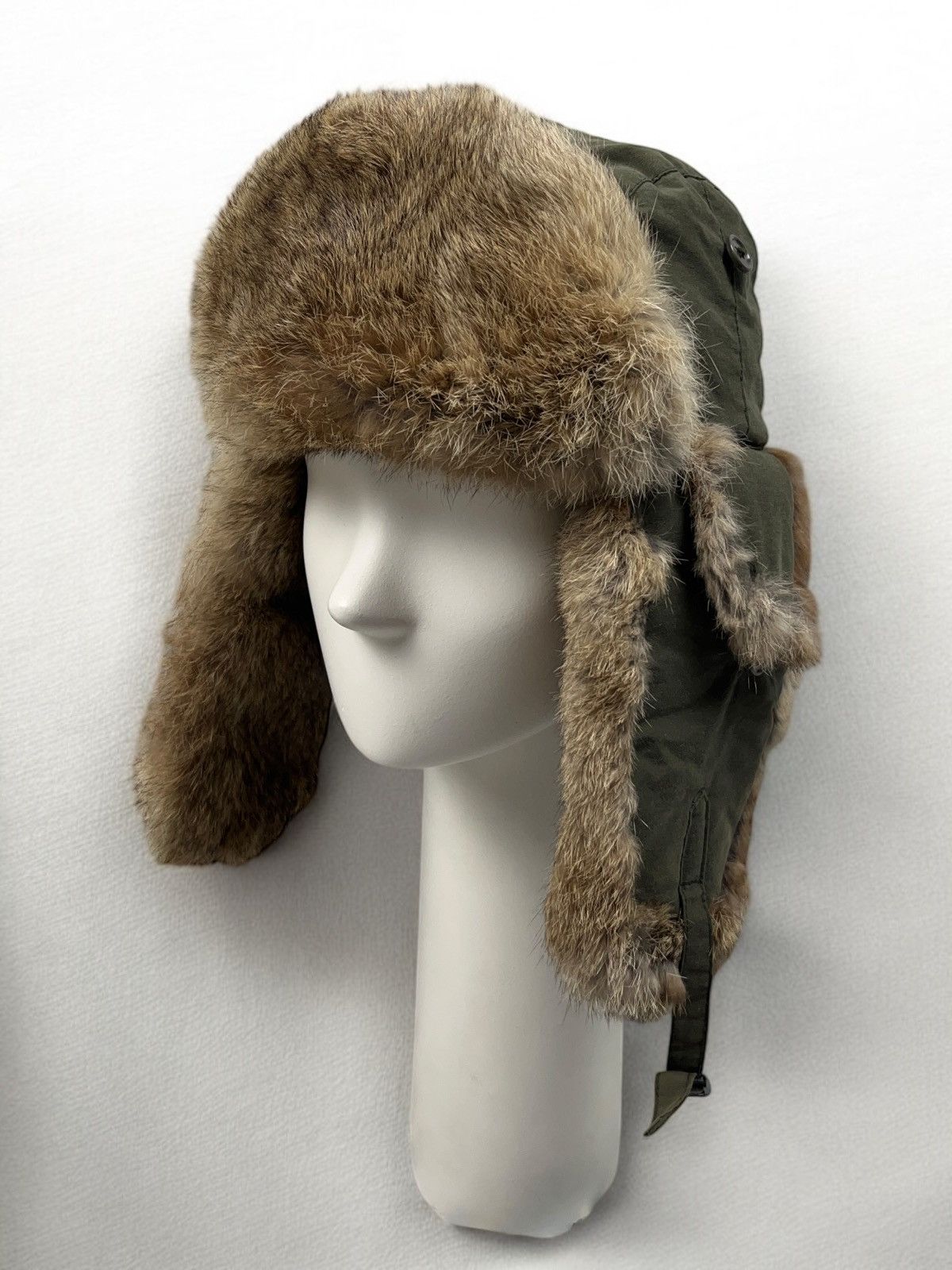 Vintage Elch Vintage Real Rabbit Fur Trapper Hat Aviator y2k Earflap Size ONE SIZE - 1 Thumbnail