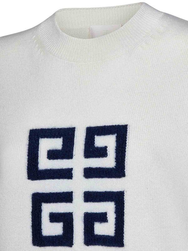 Givenchy o1w1db10326 Low Shoulder 4G Crewneck Sweater in White Size S / US 4 / IT 40 - 3 Thumbnail