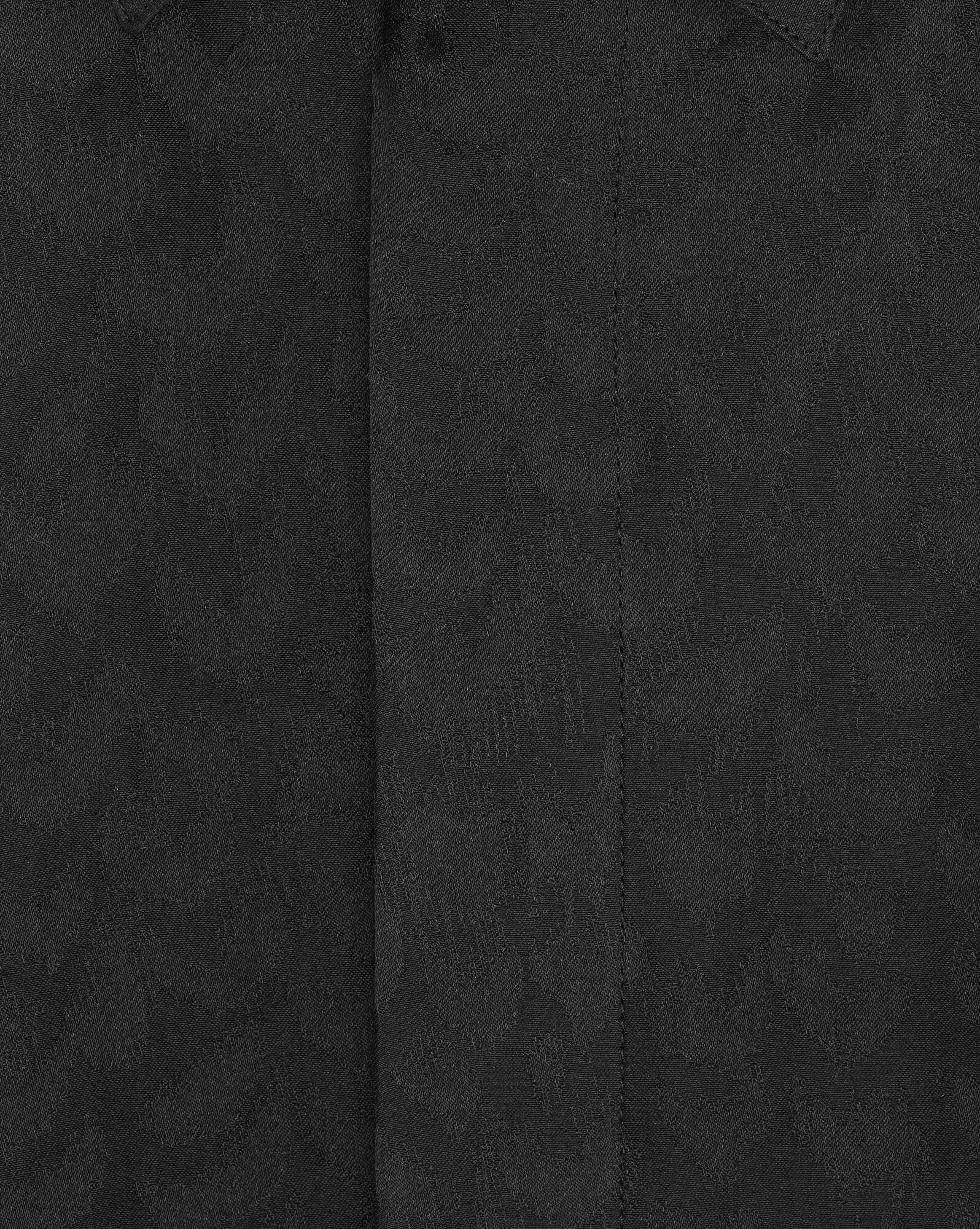 Saint Laurent Paris o1s1wg111224 Collar Classic Shirt Matte Shiny Silk in Black Size US M / EU 48-50 / 2 - 4 Thumbnail