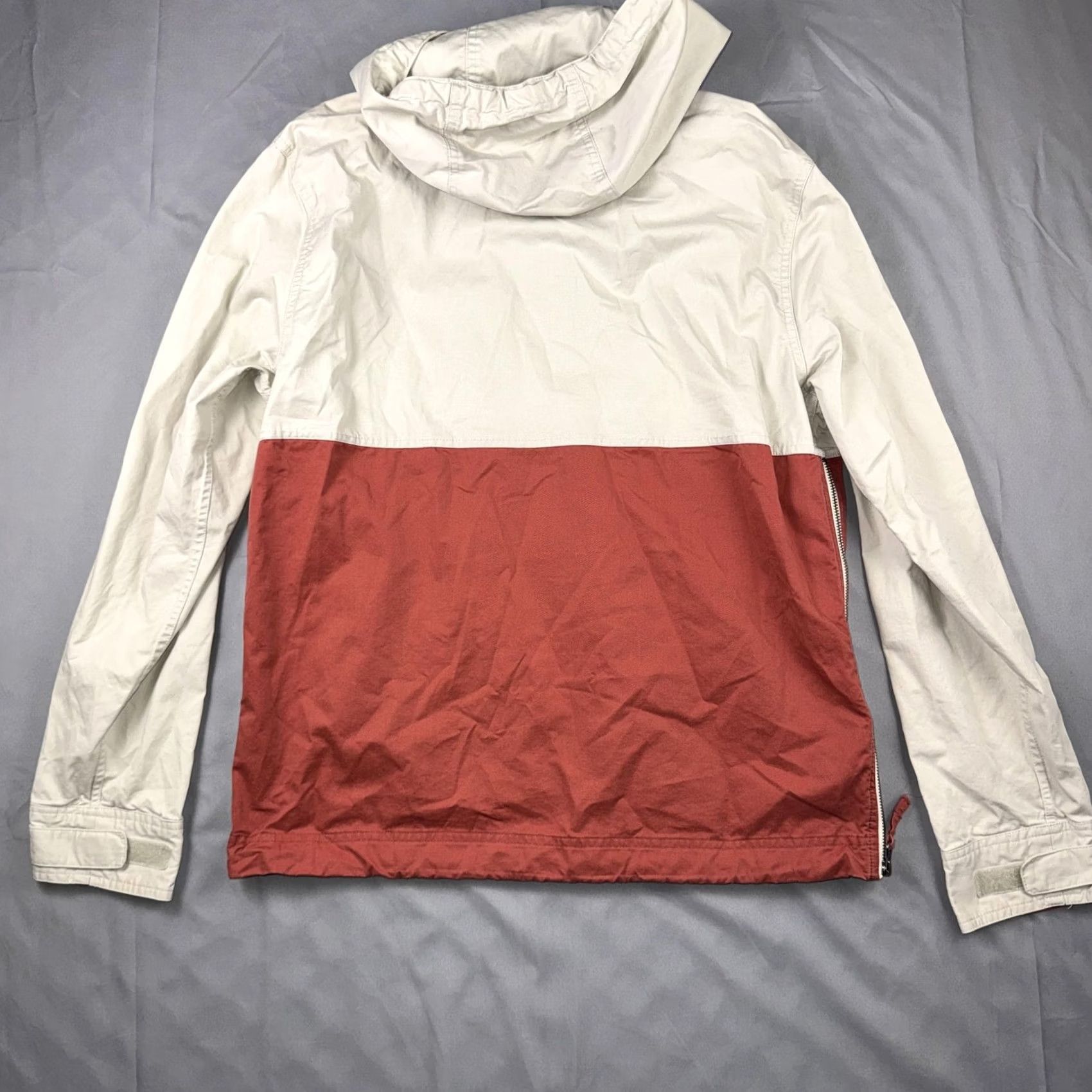 Marine Layer Marine Layer Jacket Mens Medium Beige Red 1/4 Zip Hooded Anorak Pocket Pullover Size US M / EU 48-50 / 2 - 2 Thumbnail