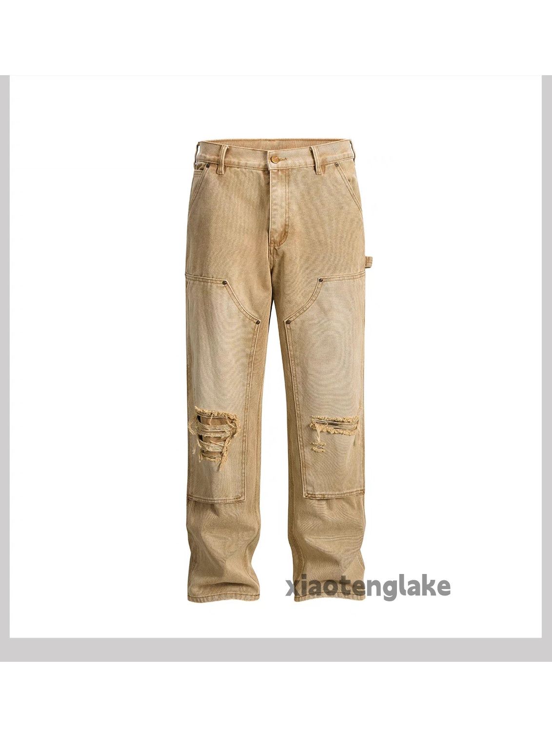 Designer × Jean × Vintage washed faded workwear carpenter damaged jeans Size US 36 / EU 52 - 3 Thumbnail