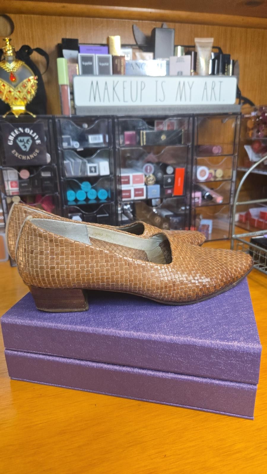Other Saint Laurent Woven Leather Low‐Kitten Heel Pumps Size ONE SIZE - 6 Thumbnail