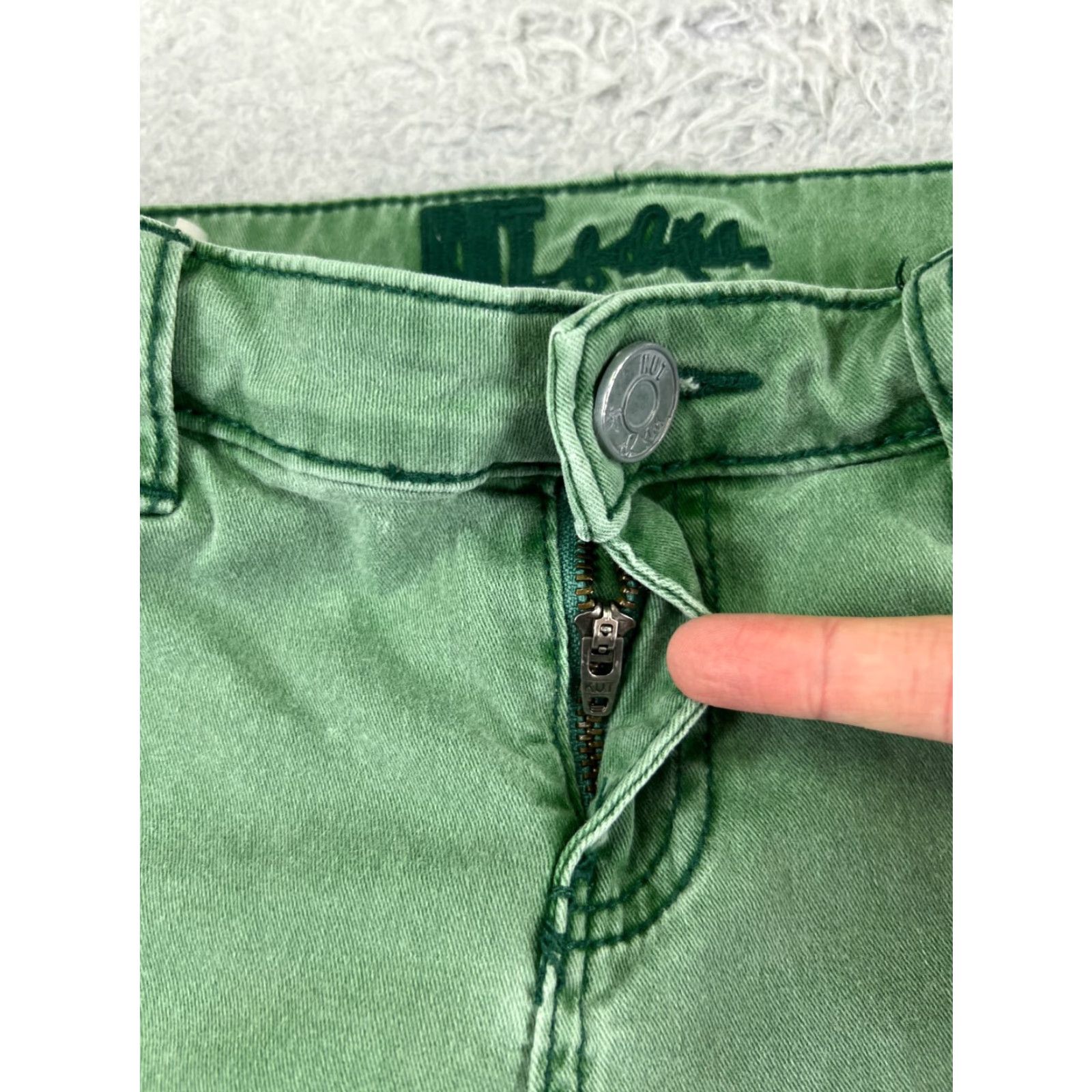 Vintage KUT from the Kloth Jeans Womens Skinny Low Rise Green 27x24 Brigitte Ankle Size 26" / US 2 / IT 38 - 5 Thumbnail