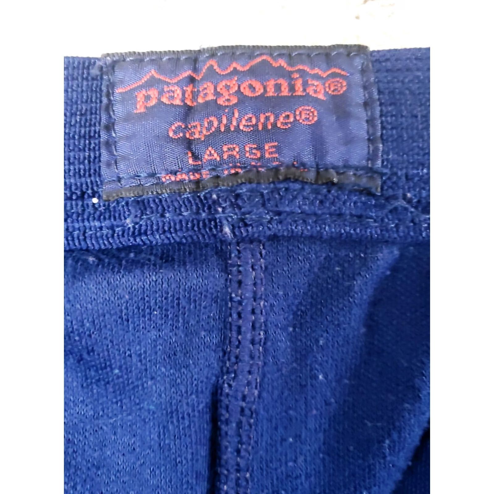 Patagonia VINTAGE Patagonia Capilene Blue Thermal Baselayer Bottoms Underwear Women L Capilene Polyester Knit Tapered Inseam 29 Size 36" / US 14 / IT 50 - 7 Thumbnail