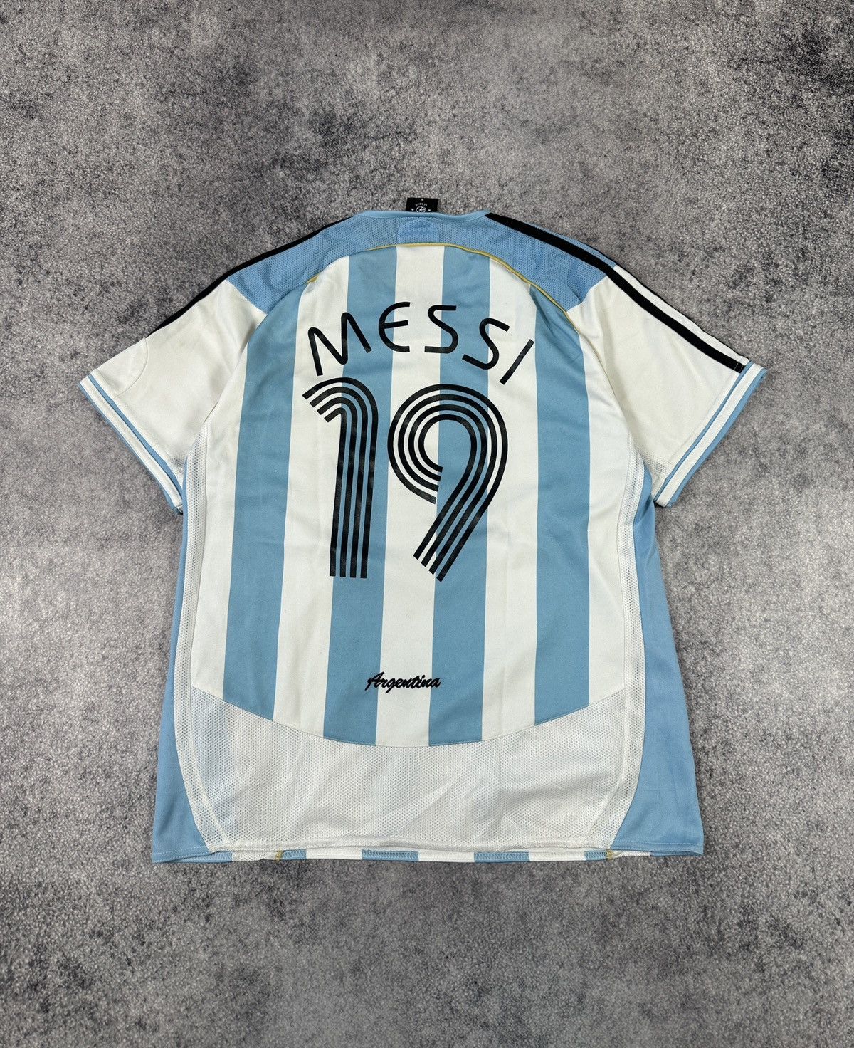 Vintage Messi 19 Argentina Soccer Jersey Blokecore Logo S