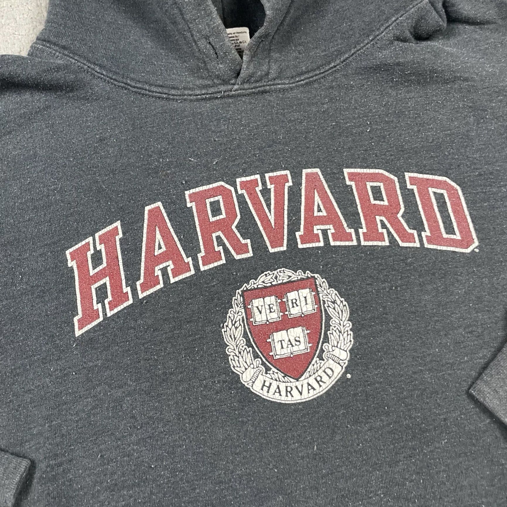 Logo 7 VINTAGE Harvard University Hoodie Adult S Gray Logo Pullover 90s College University Mens Sweatshirt Graphic Print Hooded Pockets Spring/Fall Inspired Size US S / EU 44-46 / 1 - 3 Thumbnail