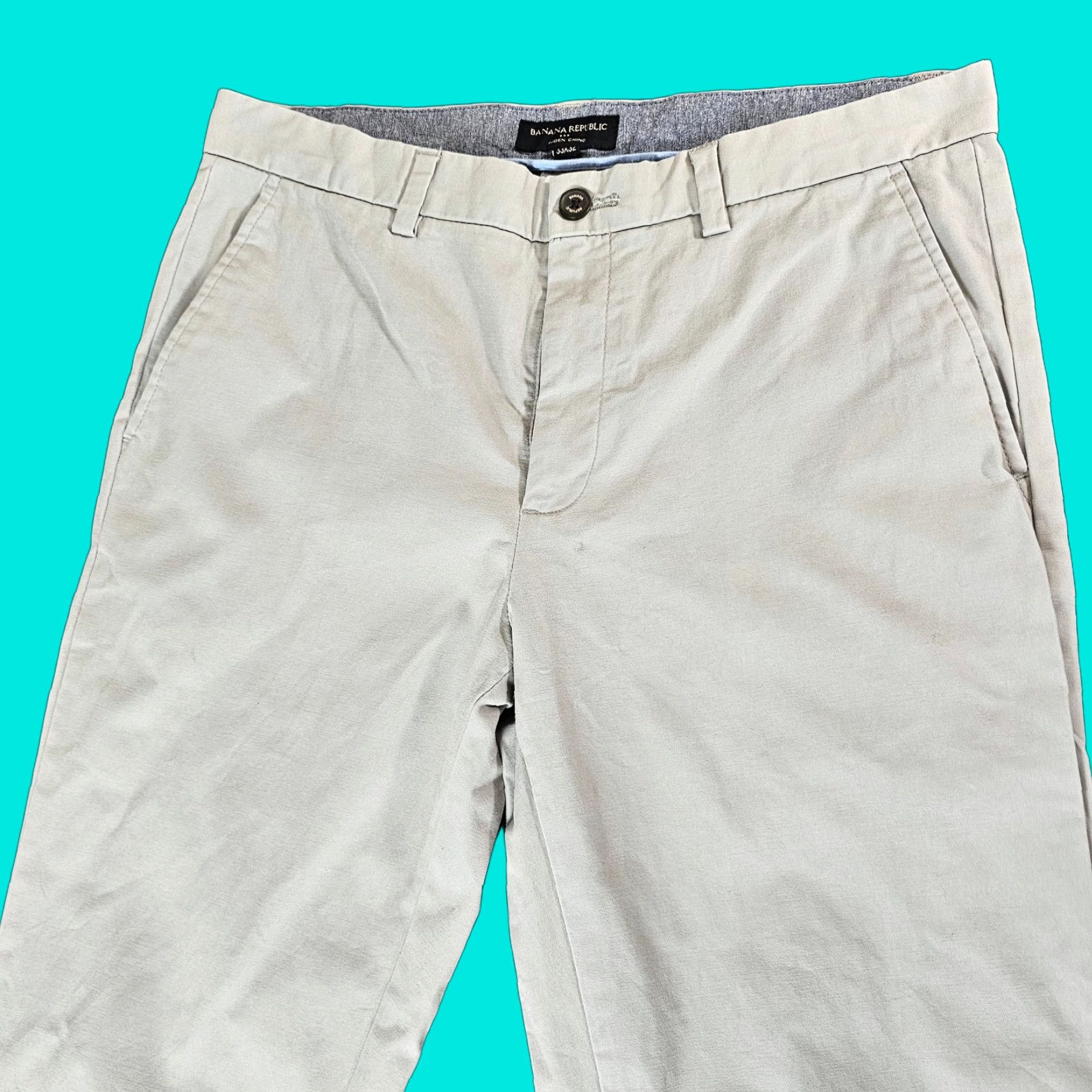 Banana Republic Banana Republic Men Pants 33x32 Beige Aiden Chino Straight Mid Rise Slash Pocket Size US 33 - 1 Thumbnail