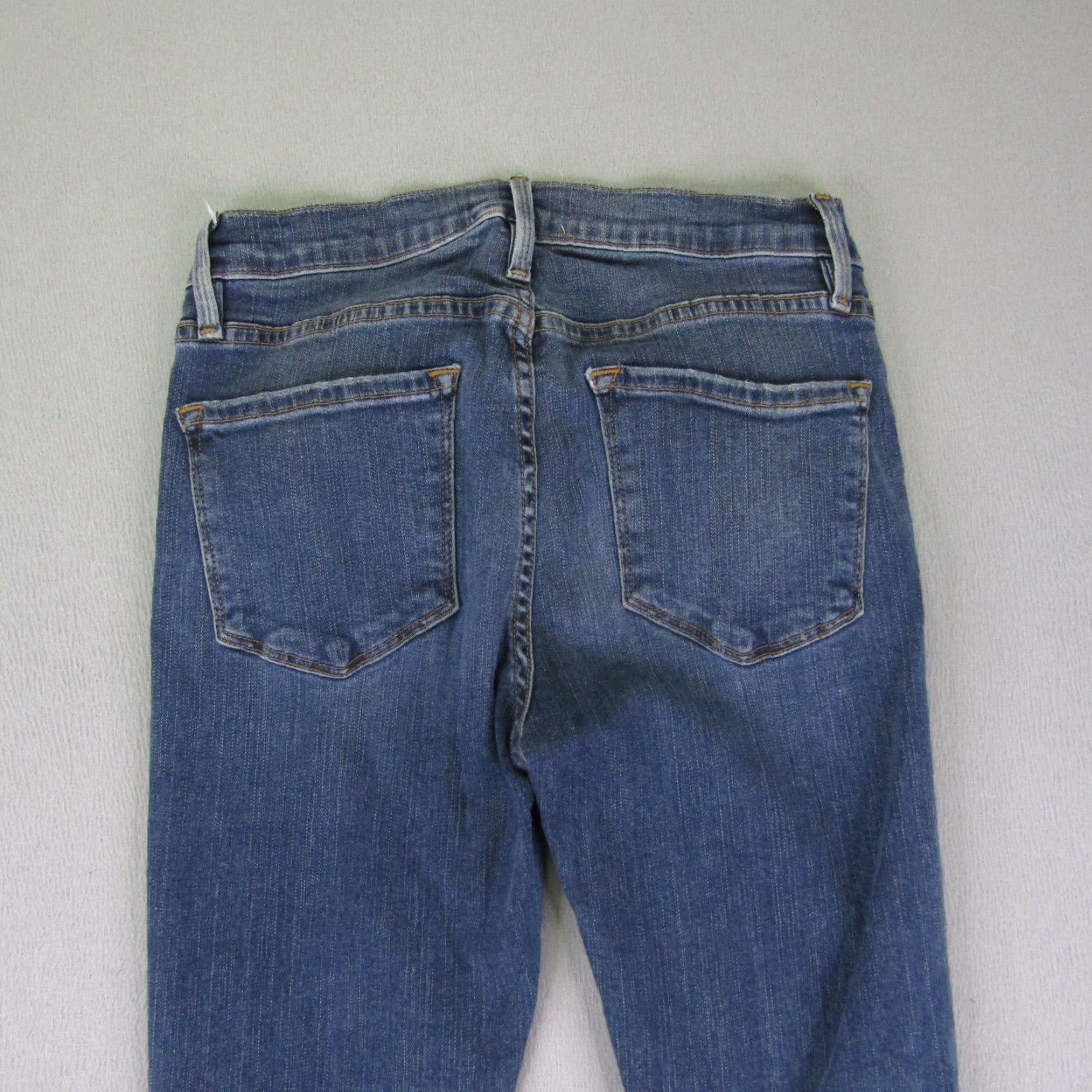 Frame FRAME Jeans Womens 25 Blue Denim Le Skinny de Jeanne Crop Frayed Whisker Crop Slim 27.5in Denim Jeans Womens FRAME Le Skinny De Jeanne Size 42" / US 20 - 5 Thumbnail