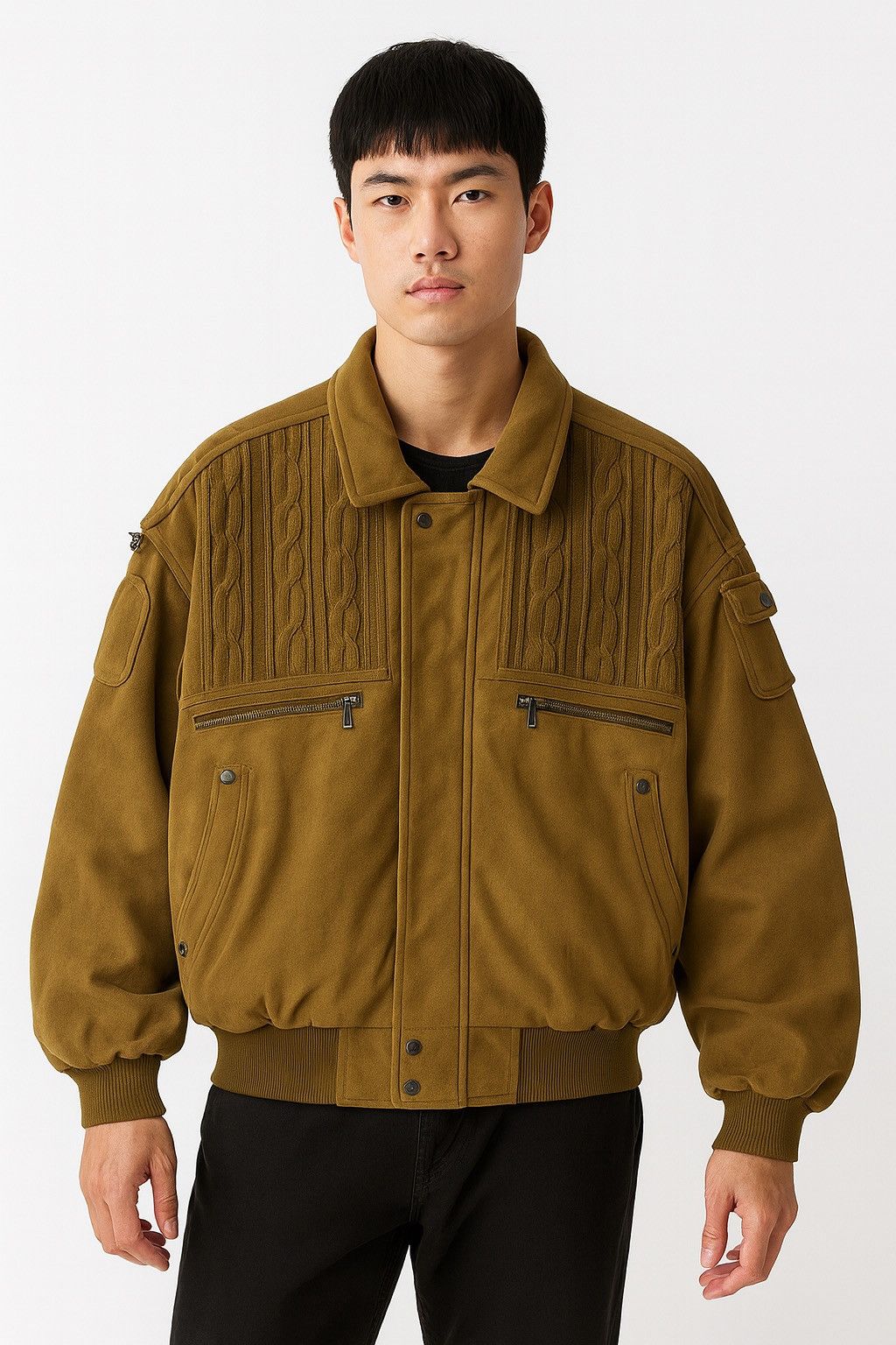 Japanese Brand Urban Express Vintage Olive Bomber Jacket Style Texture Size US M / EU 48-50 / 2 - 3 Thumbnail