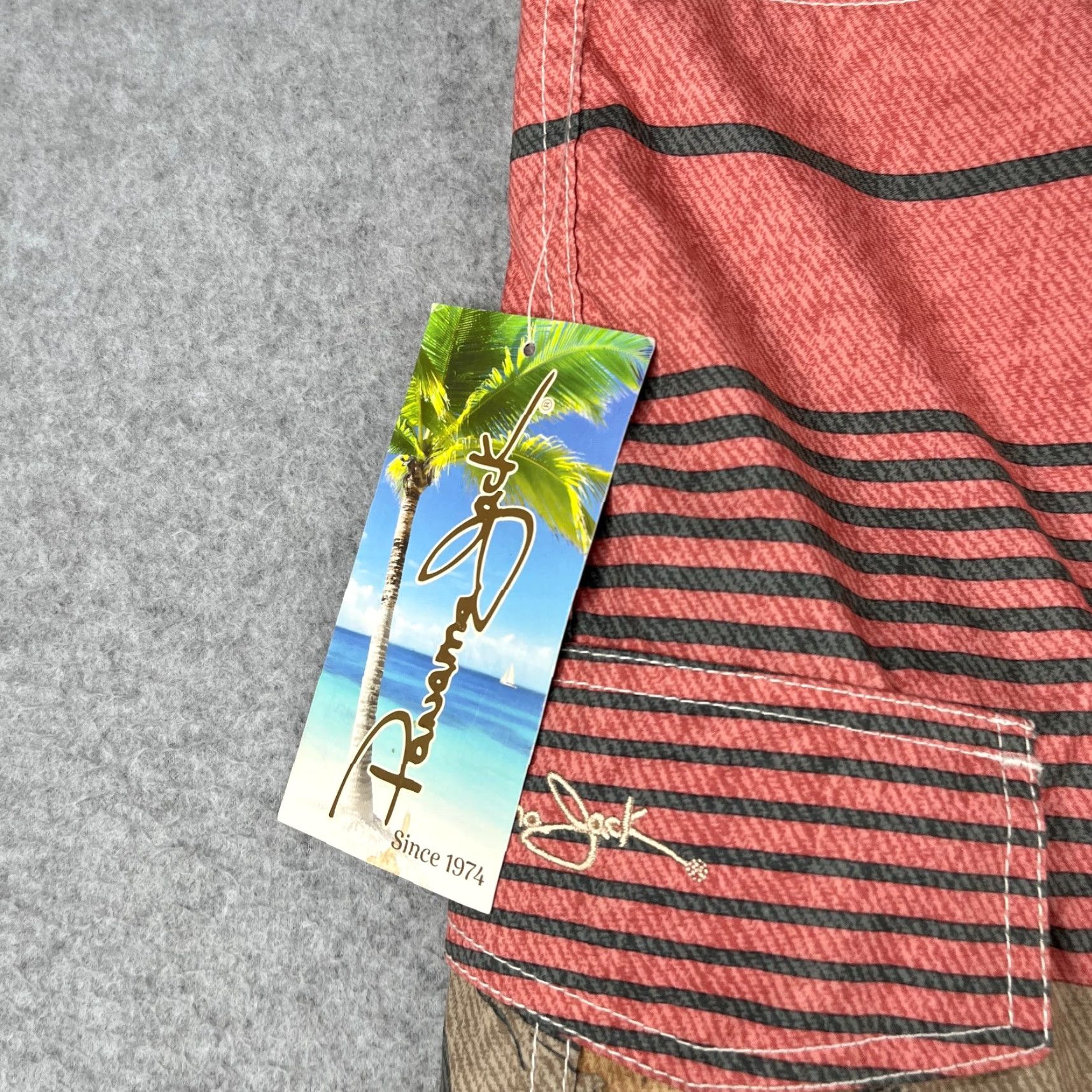 Panama Jack Panama Jack Board Shorts Mens 38 Pink Beige Tropical Print NWT Beach Surfing Size US 38 / EU 54 - 5 Thumbnail