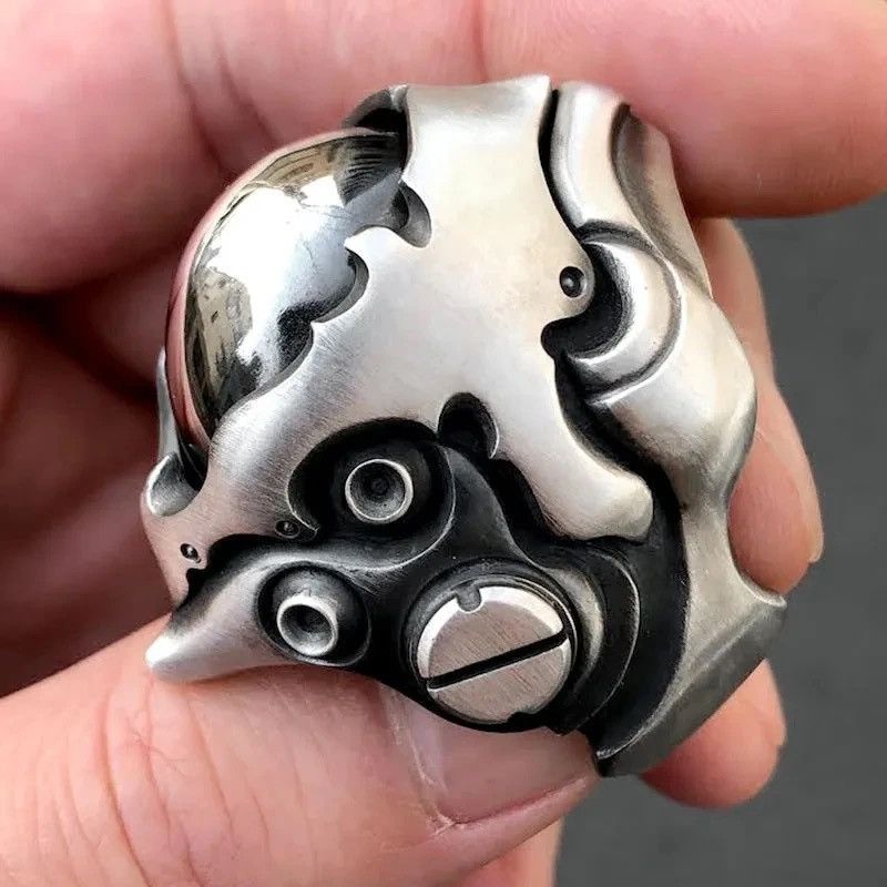 Jewelry Punk Mecha Soldier Resizeable Rings Size ONE SIZE - 3 Thumbnail