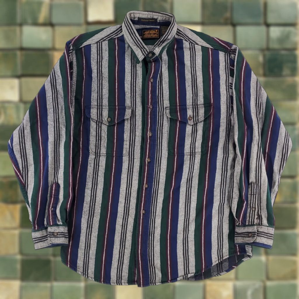 Eddie Bauer Eddie Bauer McKinley Flannel Button Up Shirt Serape Blanket Made USA Mens XLT Multicolor USA Button-Up Shirt Mens XLT Flannel Long Sleeve Size US XL / EU 56 / 4 - 1 Thumbnail