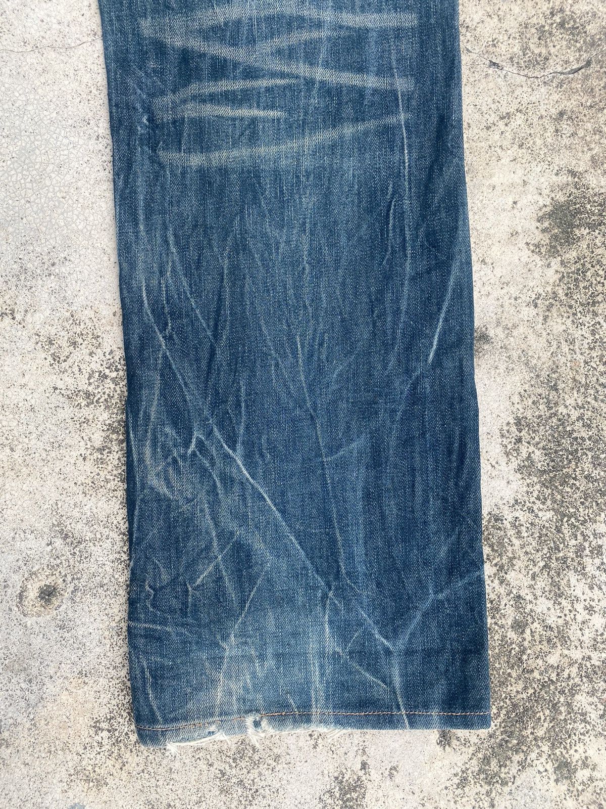 If Six Was Nine × Japanese Brand Flare Jeans Red Pepper Honeycomb Clawmark Splash Size US 33 - 18 Thumbnail