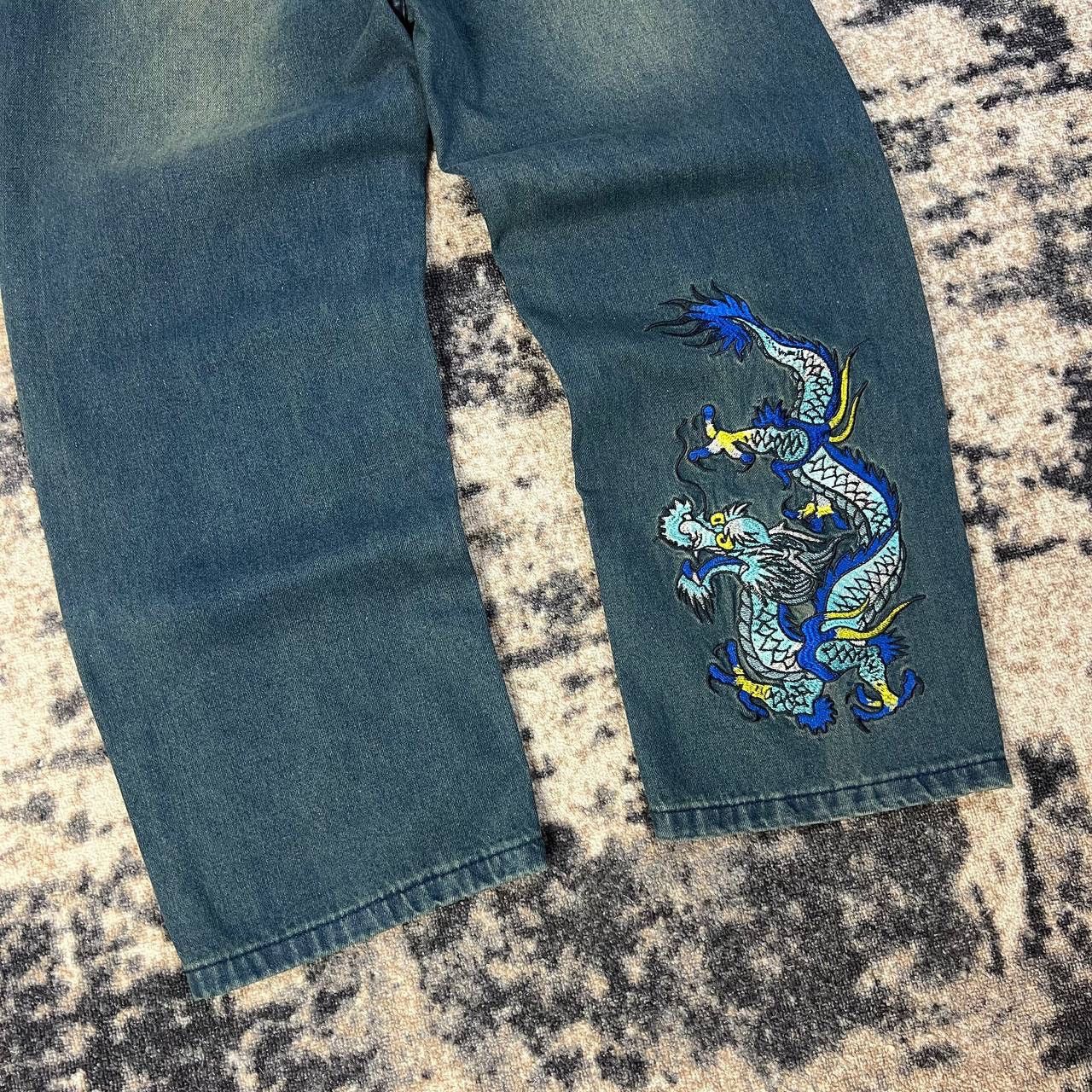 Ed Hardy Ed Hardy x Urban Outfitters Japanese Dragon Baggy Jeans Size US 34 / EU 50 - 4 Thumbnail