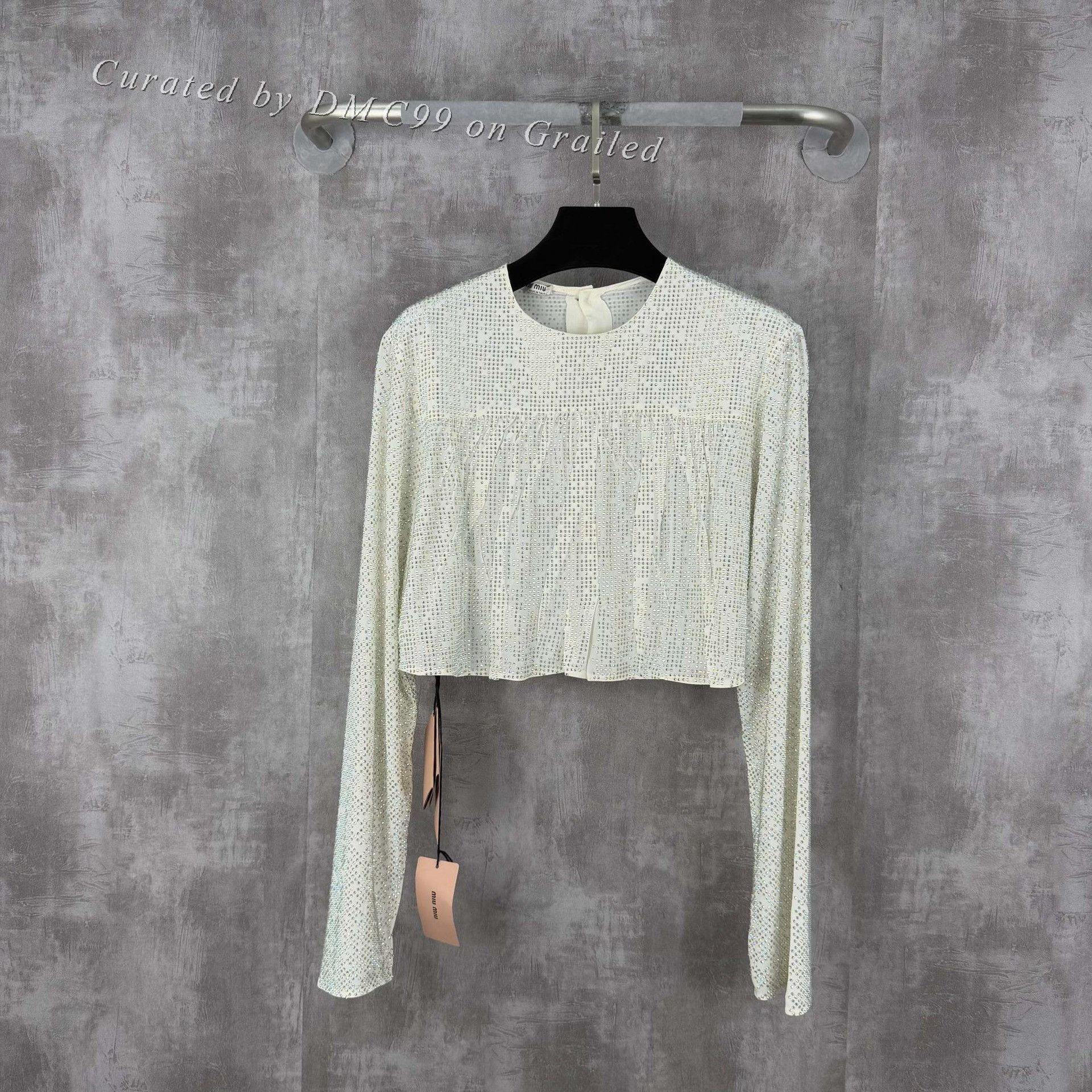 Miu Miu Miumiu Rainbow Rhinestone Silk Top Size S / US 4 / IT 40 - 1 Thumbnail