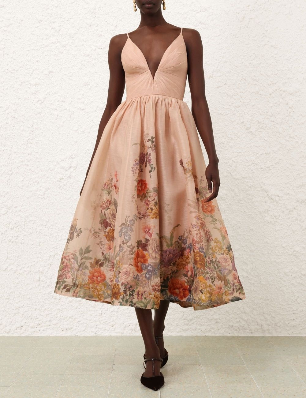 Zimmermann oc11z0825 Pavilion V Neck Midi Dress in Multicolor Size M / US 6-8 / IT 42-44 - 2 Thumbnail