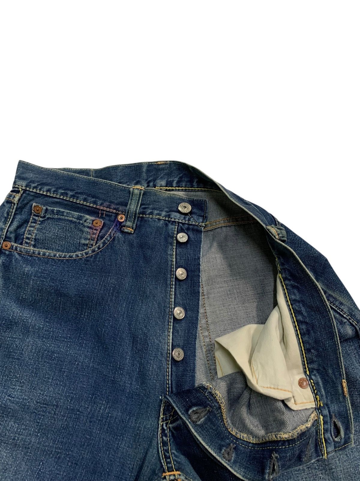 Warehouse VINTAGE WAREHOUSE SELVEDGE BUTTON FLY JAPANESE FADED DENIM Size US 31 - 13 Thumbnail