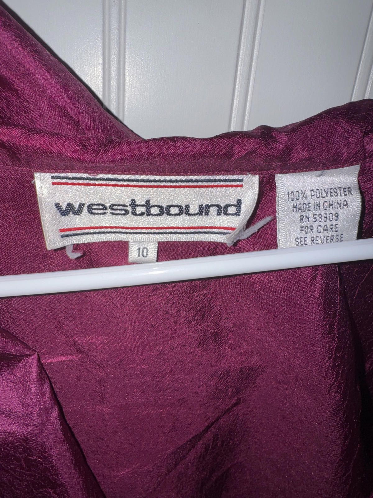 Other Vintage Westbound Burgundy Polyester Jumpsuit Size 10 Size 32" / US 10 / IT 46 - 3 Thumbnail