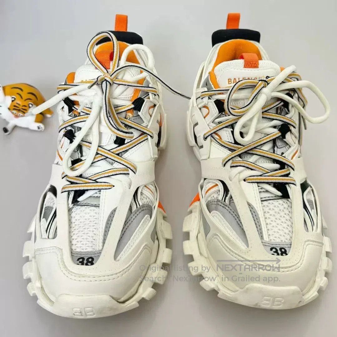 Balenciaga Balenciaga Track White Orange. Size US 7 / IT 37 - 4 Thumbnail