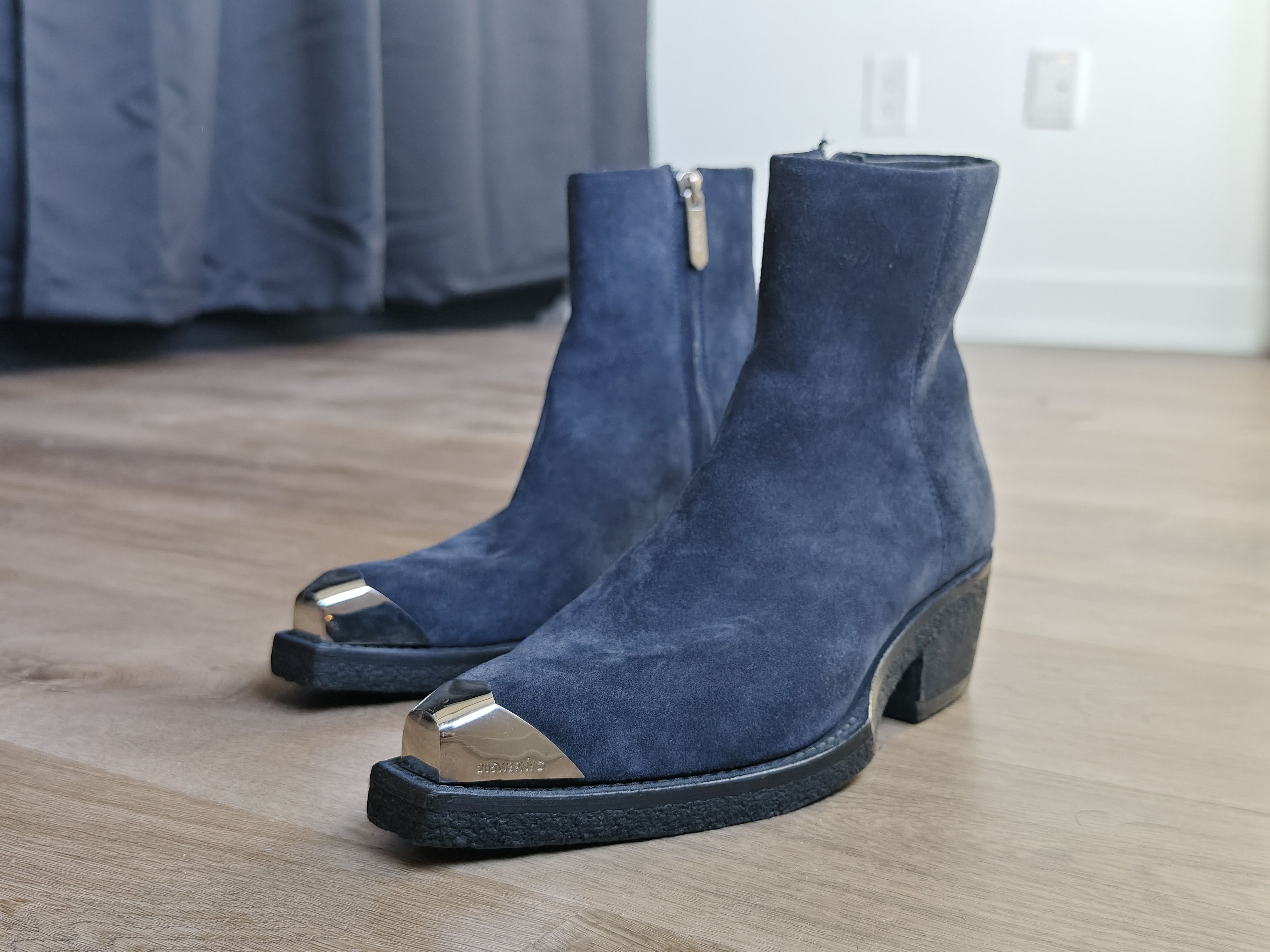 Calvin Klein 205W39NYC Calvinklein205w39nyc raf simons Navy suede silver tip 42 Size US 9 / EU 42 - 1 Thumbnail