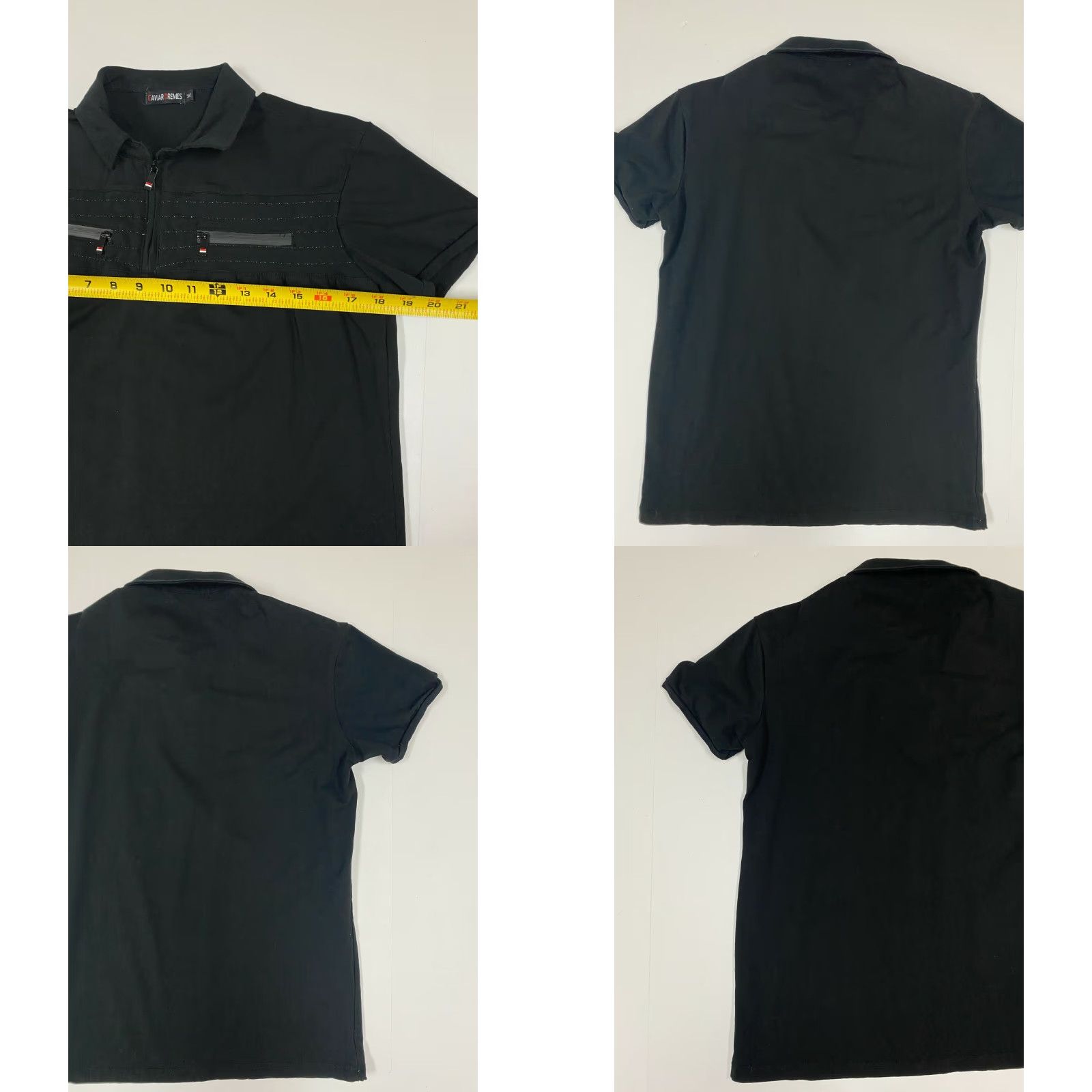 Vintage Caviar Dremes Polo Shirt Mens Medium Black Knit Short Sleeve Slim Button Breathable Golf Logo Size US M / EU 48-50 / 2 - 8 Thumbnail