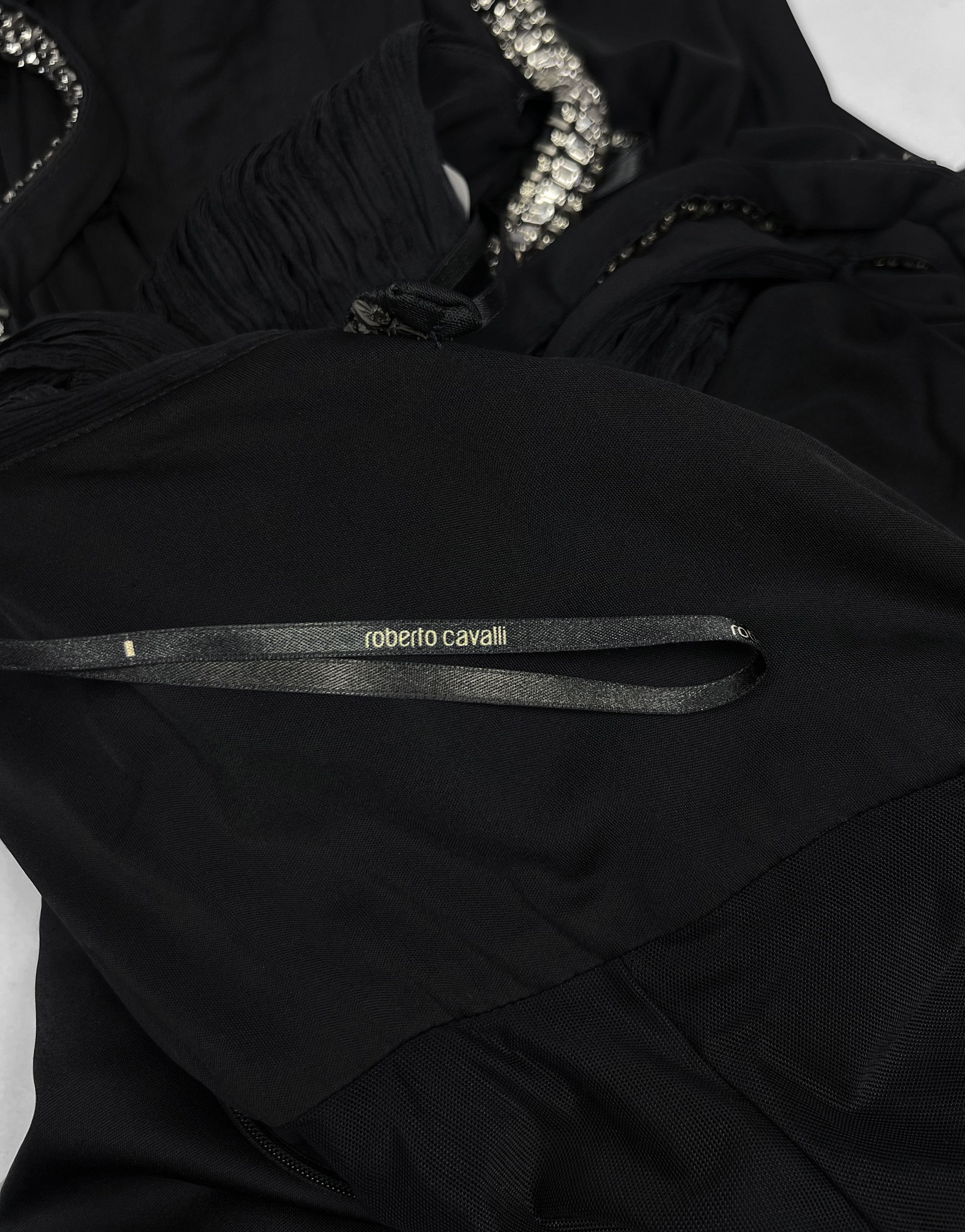 Roberto Cavalli S/S 2007 ARCHIVE PLEATED DRESS WITH DRAMATIC CRYSTAL GOWN Size S / US 4 / IT 40 - 17 Thumbnail