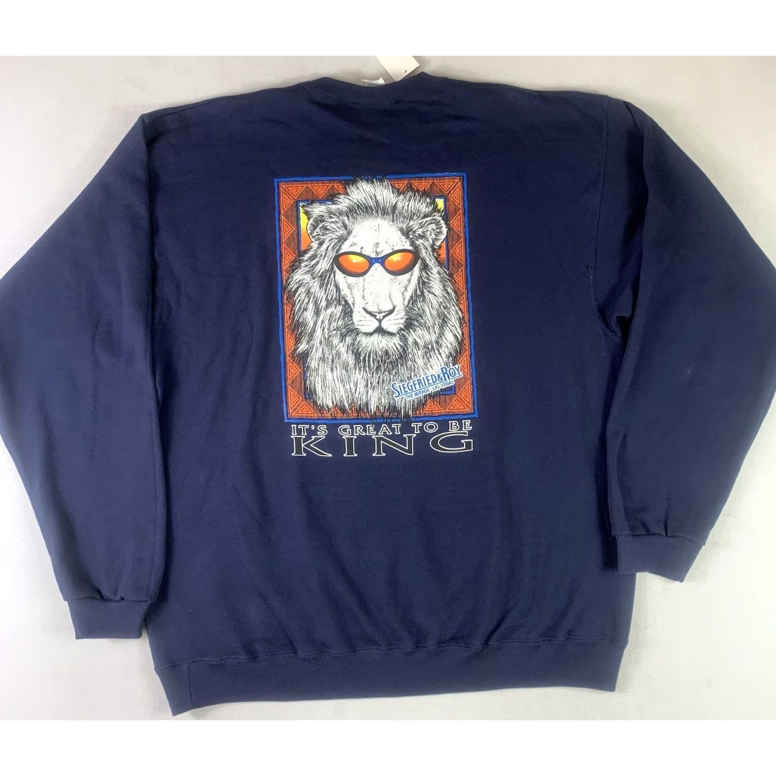 Vintage Siegfried & Roy Mirage Las Vegas Mens XL Sweater Blue USA vtg 90s NWT (issue) Size US XL / EU 56 / 4 - 2 Thumbnail
