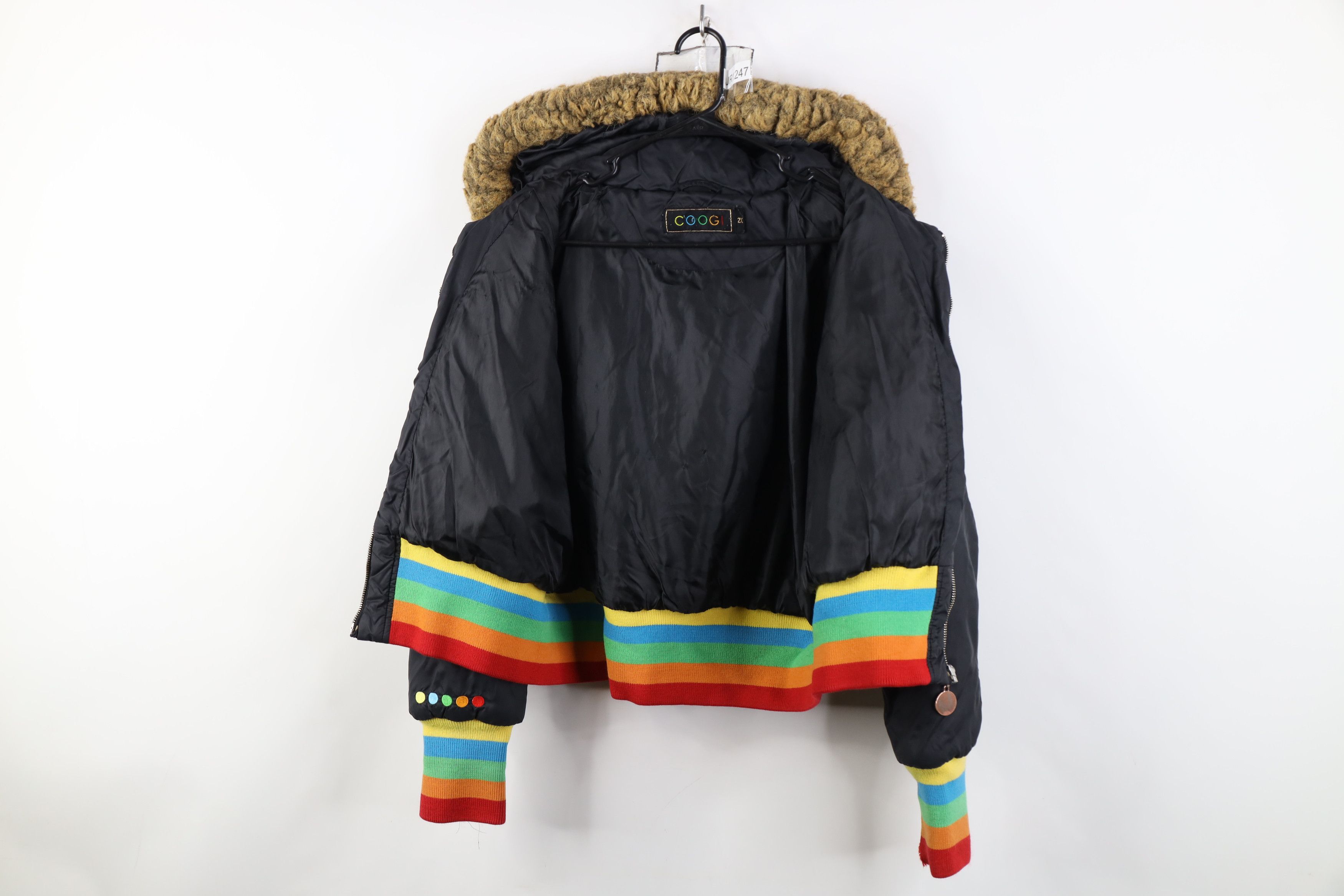 Vintage Vintage 90s Y2K Coogi Cropped Rainbow Hooded Puffer Jacket Size XXL / US 16-18 / IT 52-54 - 9 Thumbnail