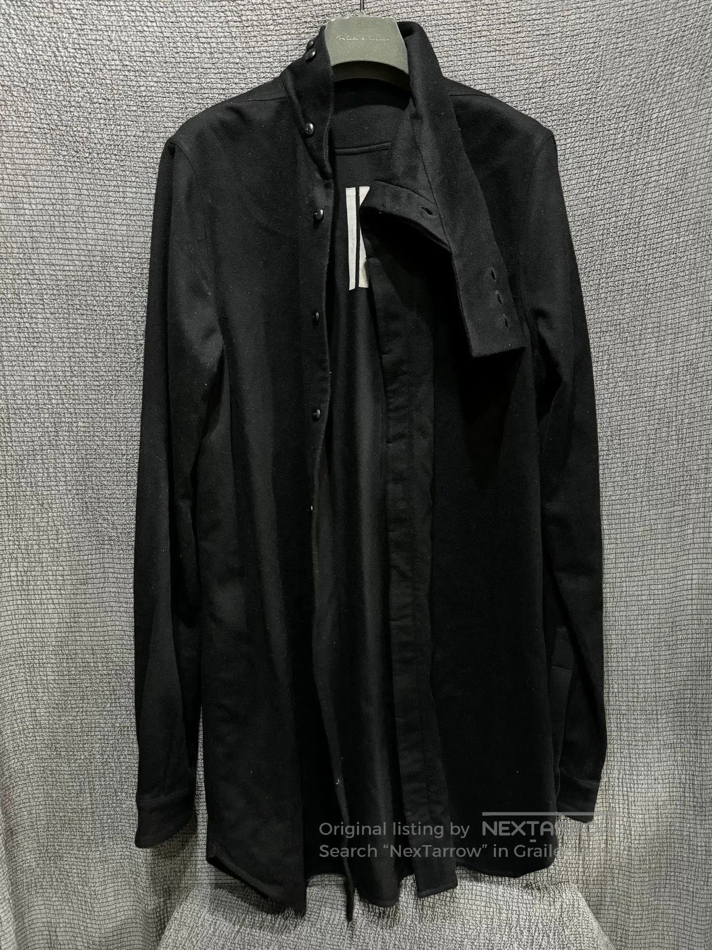 Rick Owens Rick Owens Irregular High Neck Wool Shirt. Size US L / EU 52-54 / 3 - 7 Thumbnail