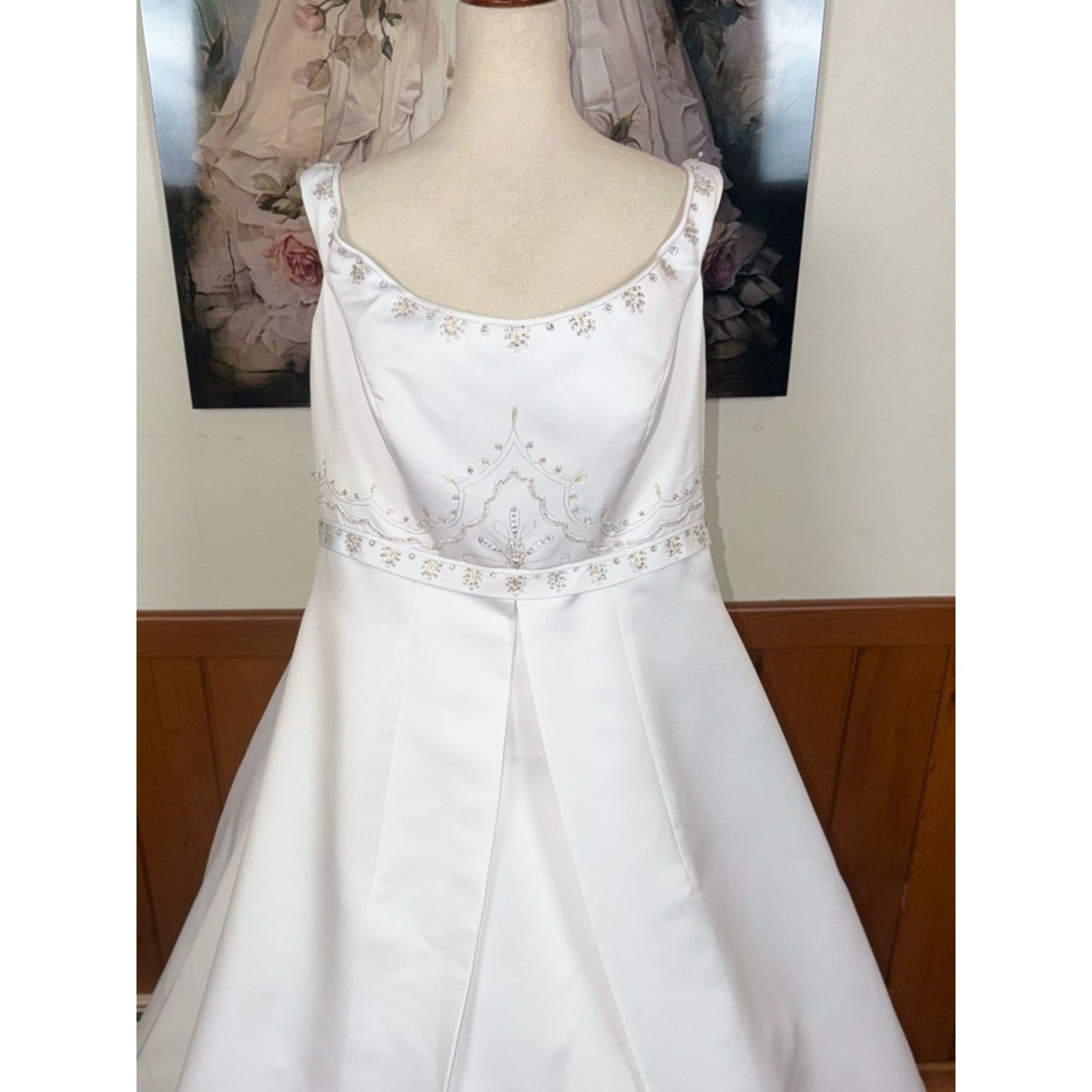 Vintage Gorgeous Vintage 90s Ginza Satin Wedding Gown Size 3XL / US 20-22 - 2 Thumbnail