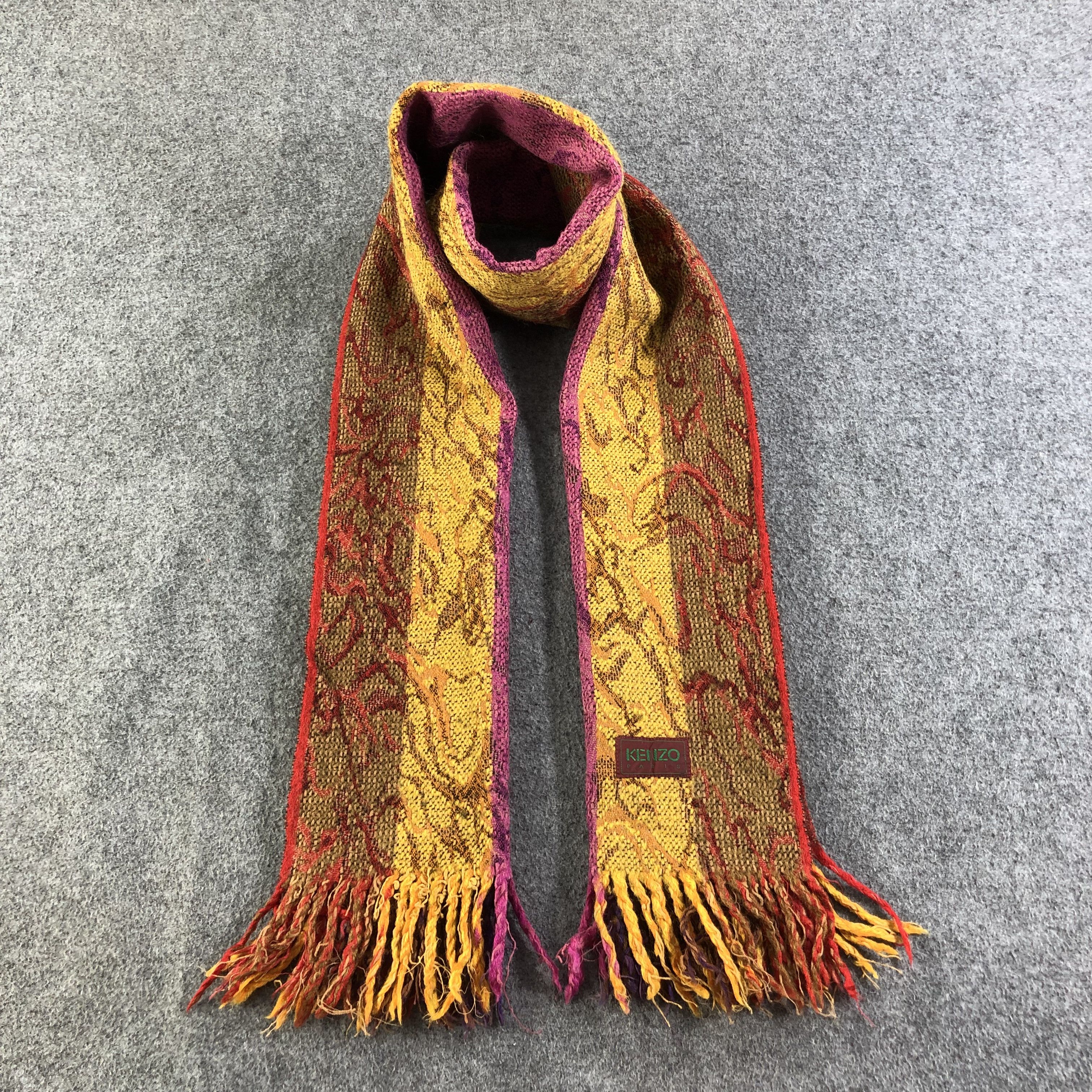 Kenzo Kenzo Colorful Wool Scarf Muffler V1195 Size ONE SIZE - 1 Thumbnail