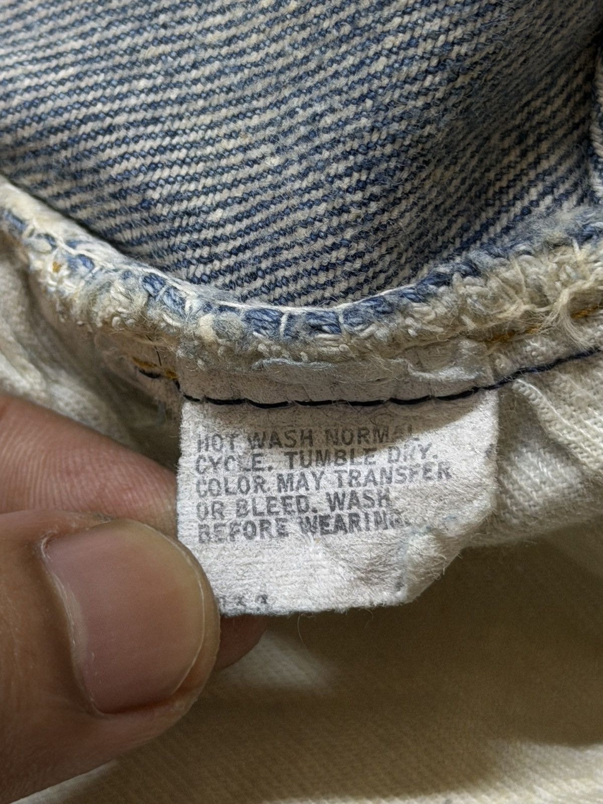 Levi's Vintage 70s Levis 501 Blue Mud Wash Distressed Straight Leg Size US 31 - 7 Thumbnail